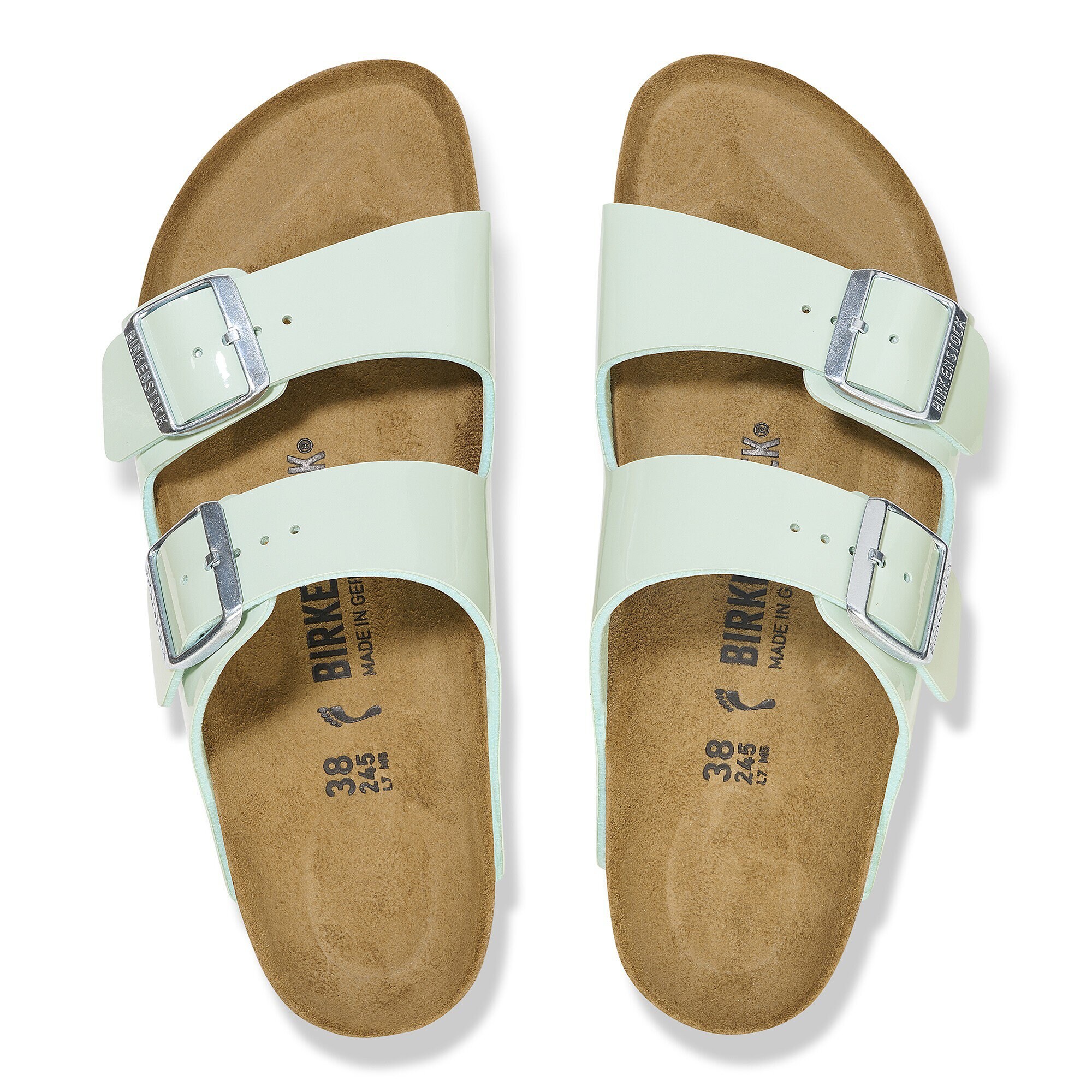 Arizona Birko Flor Patent Patent Surf Green BIRKENSTOCK