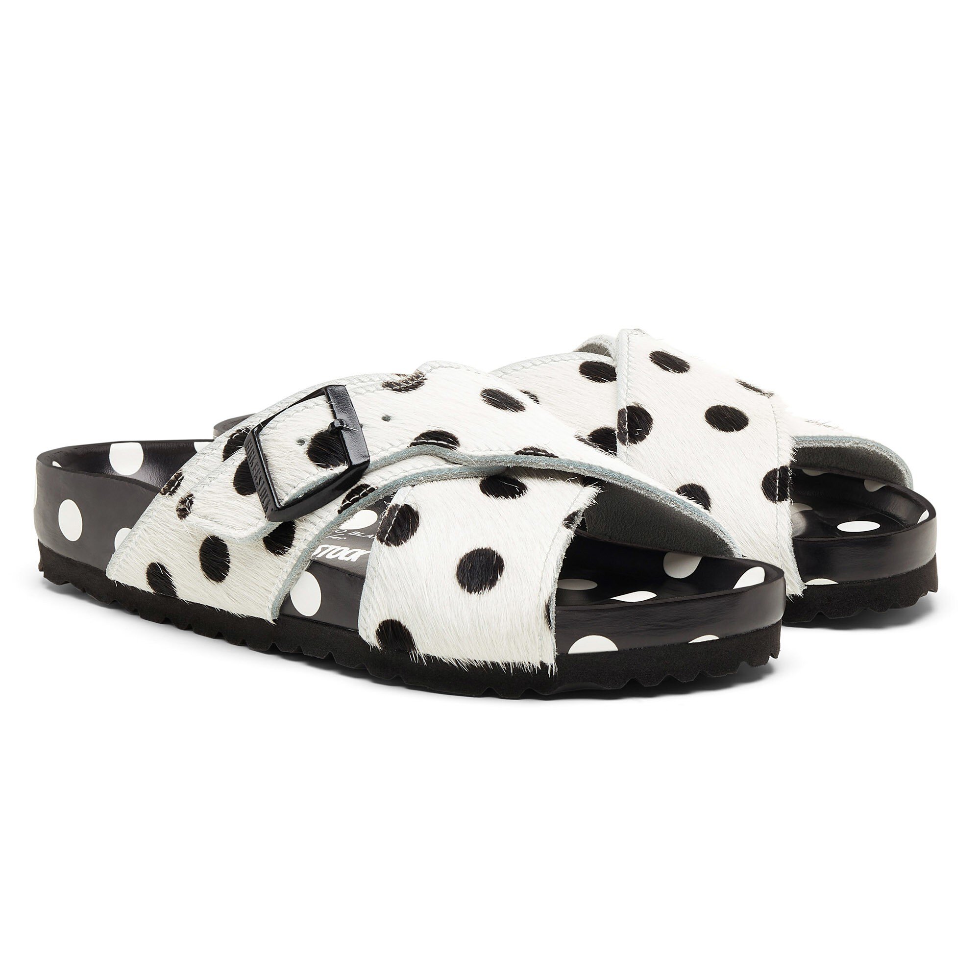 Rodra Manolo Fur Cowhide Polka Dots White Black | BIRKENSTOCK