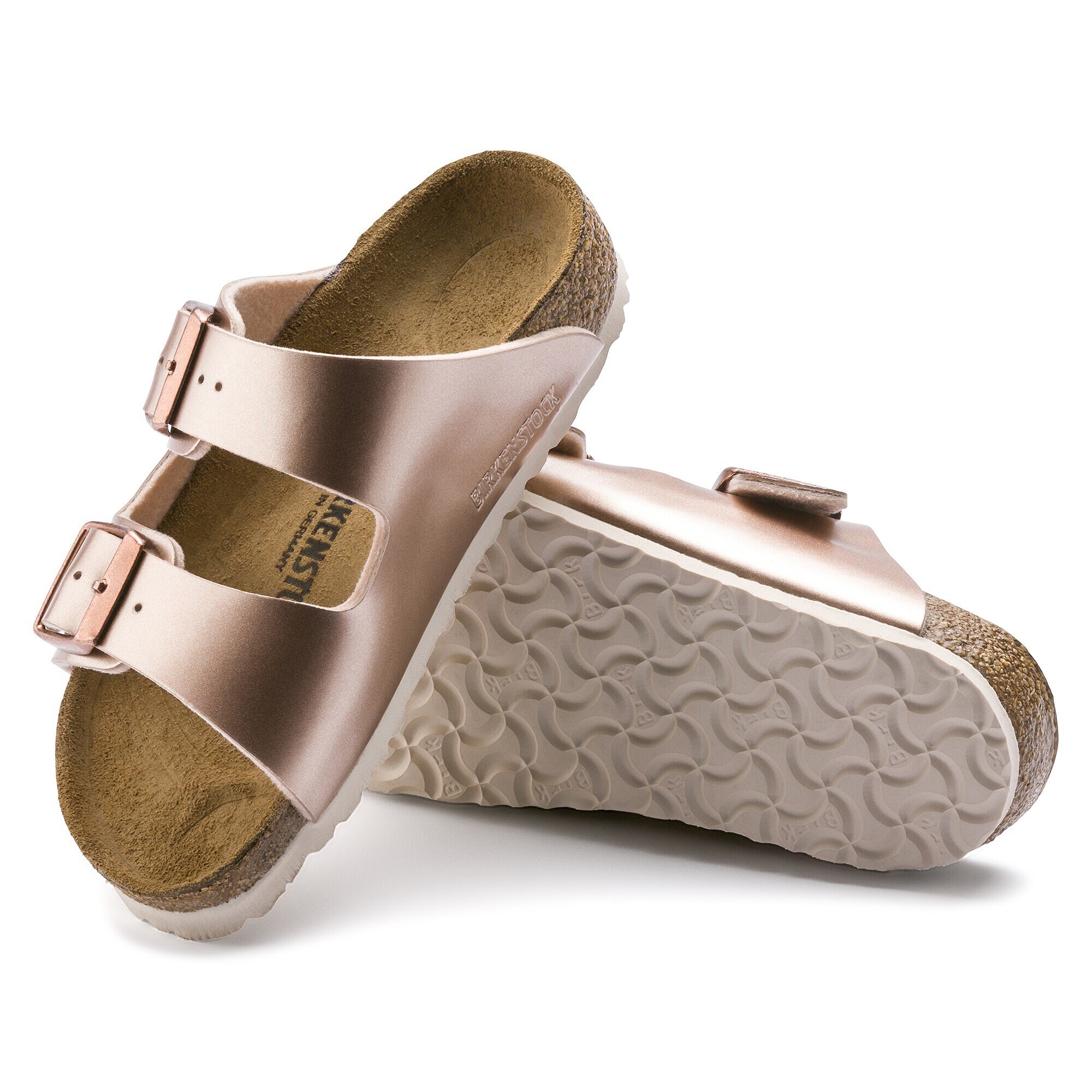 electric metallic copper birkenstock