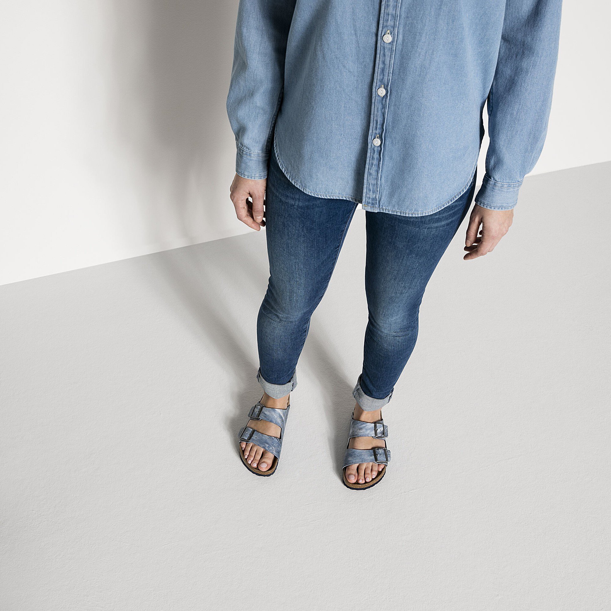 birkenstock arizona light blue suede