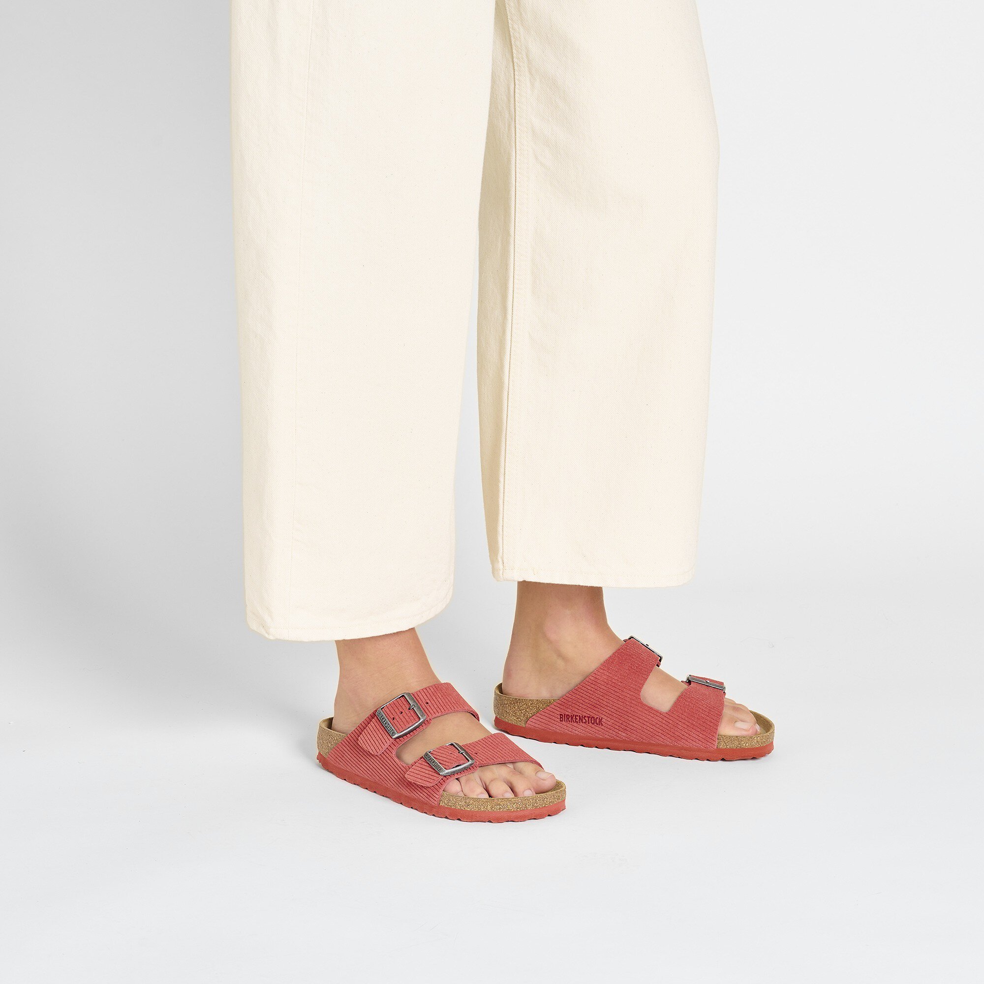 Birkenstock Arizona suede corduroy slides - Red