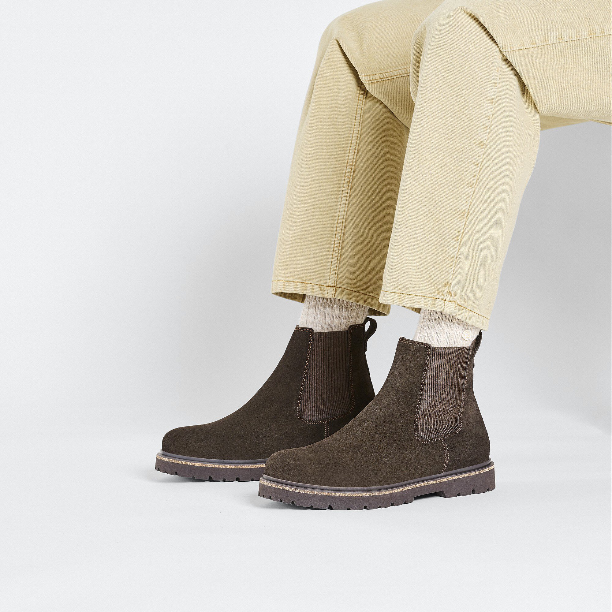 Highwood Slip On Men Suede Leather Mocha | BIRKENSTOCK