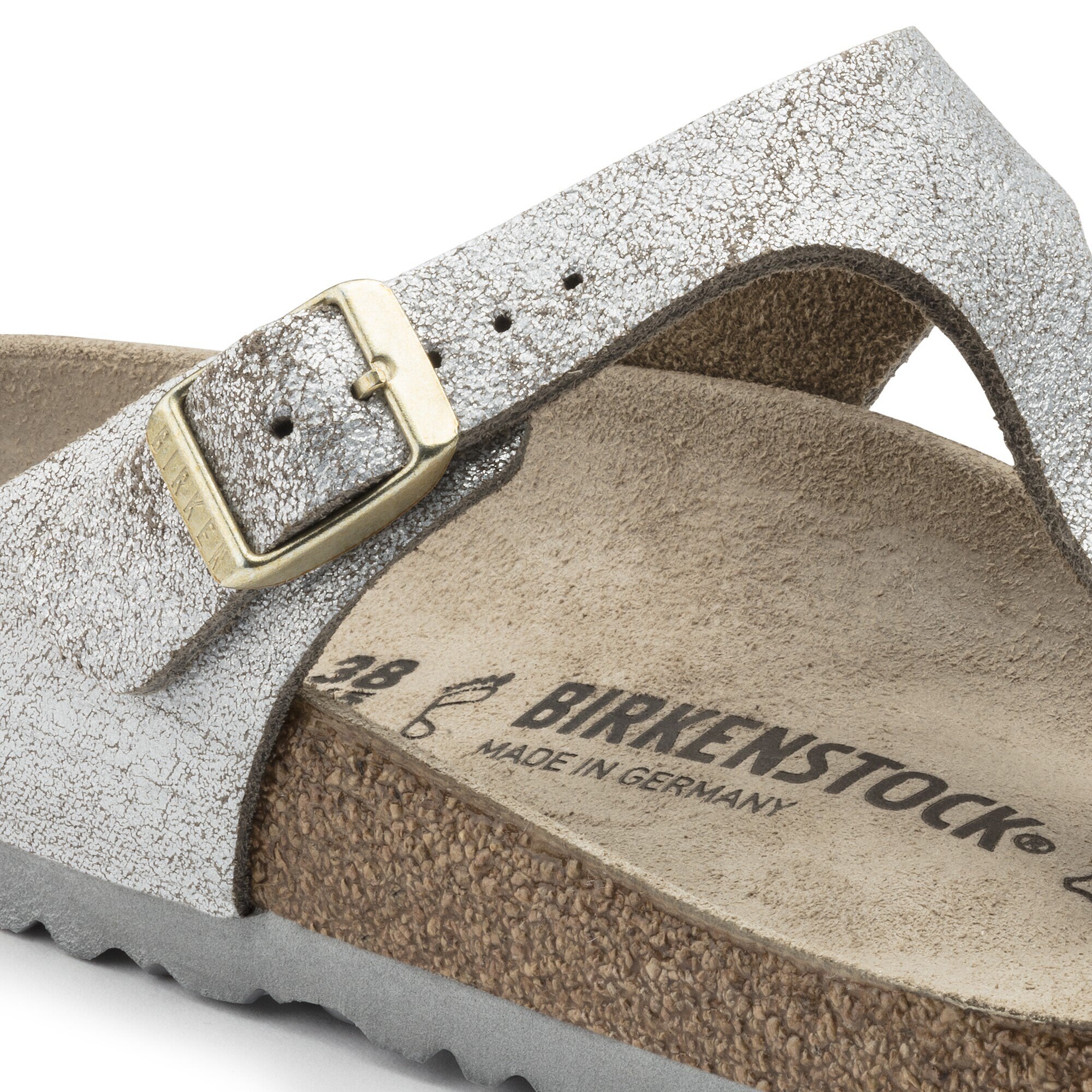 birkenstock gizeh metallic blue