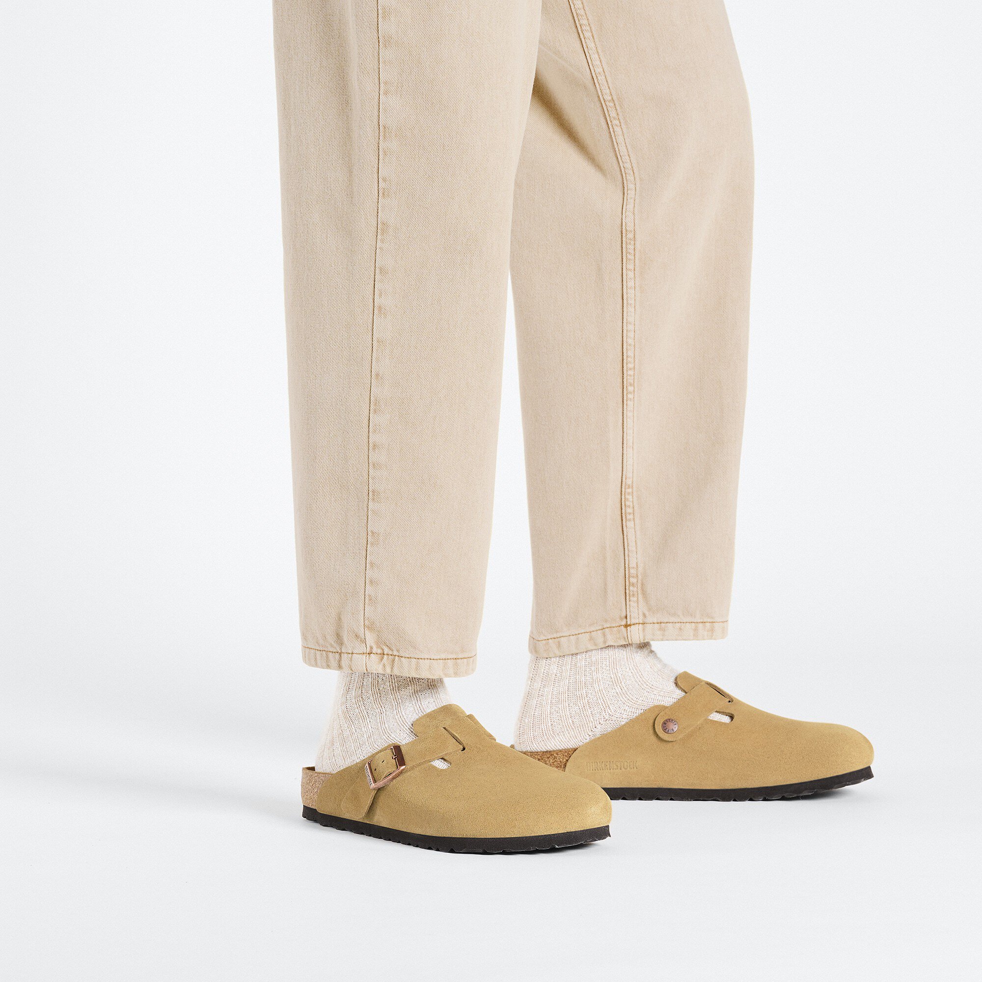 Boston Suede Leather Latte Cream | BIRKENSTOCK