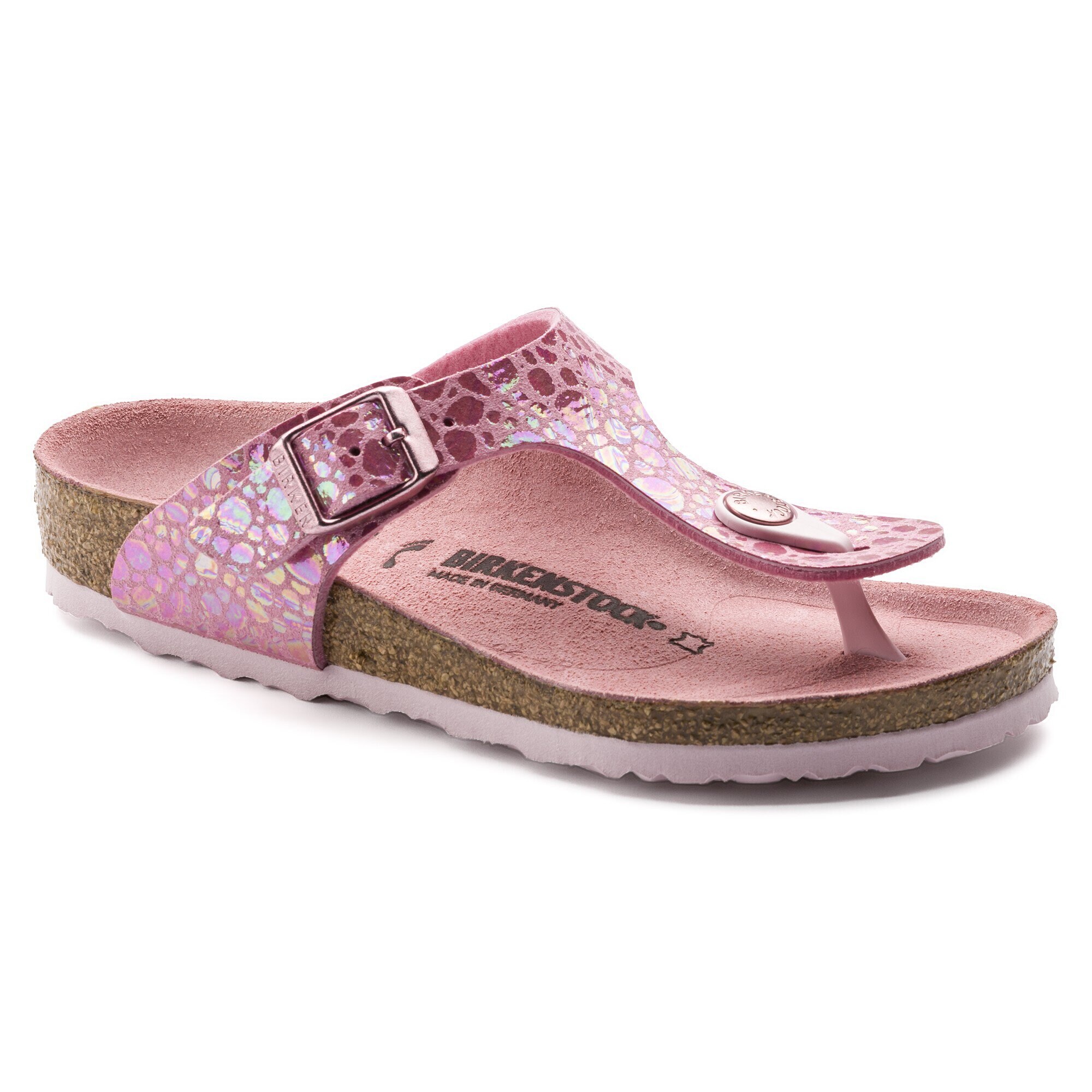 pink metallic birkenstocks