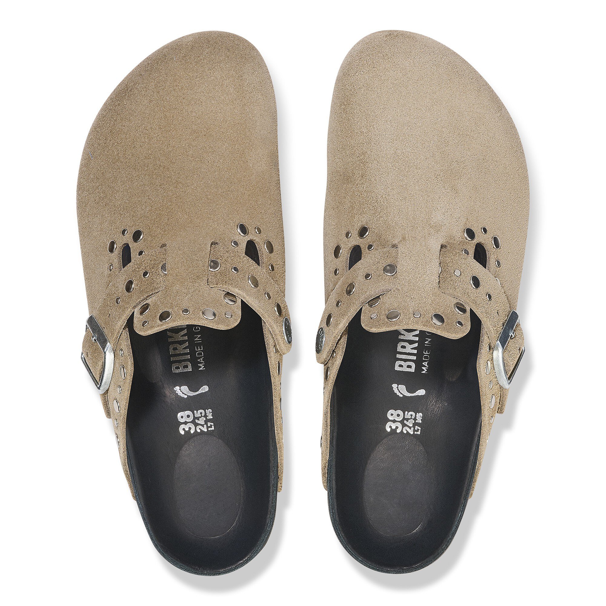 Boston Rivet Suede Leather Taupe | BIRKENSTOCK