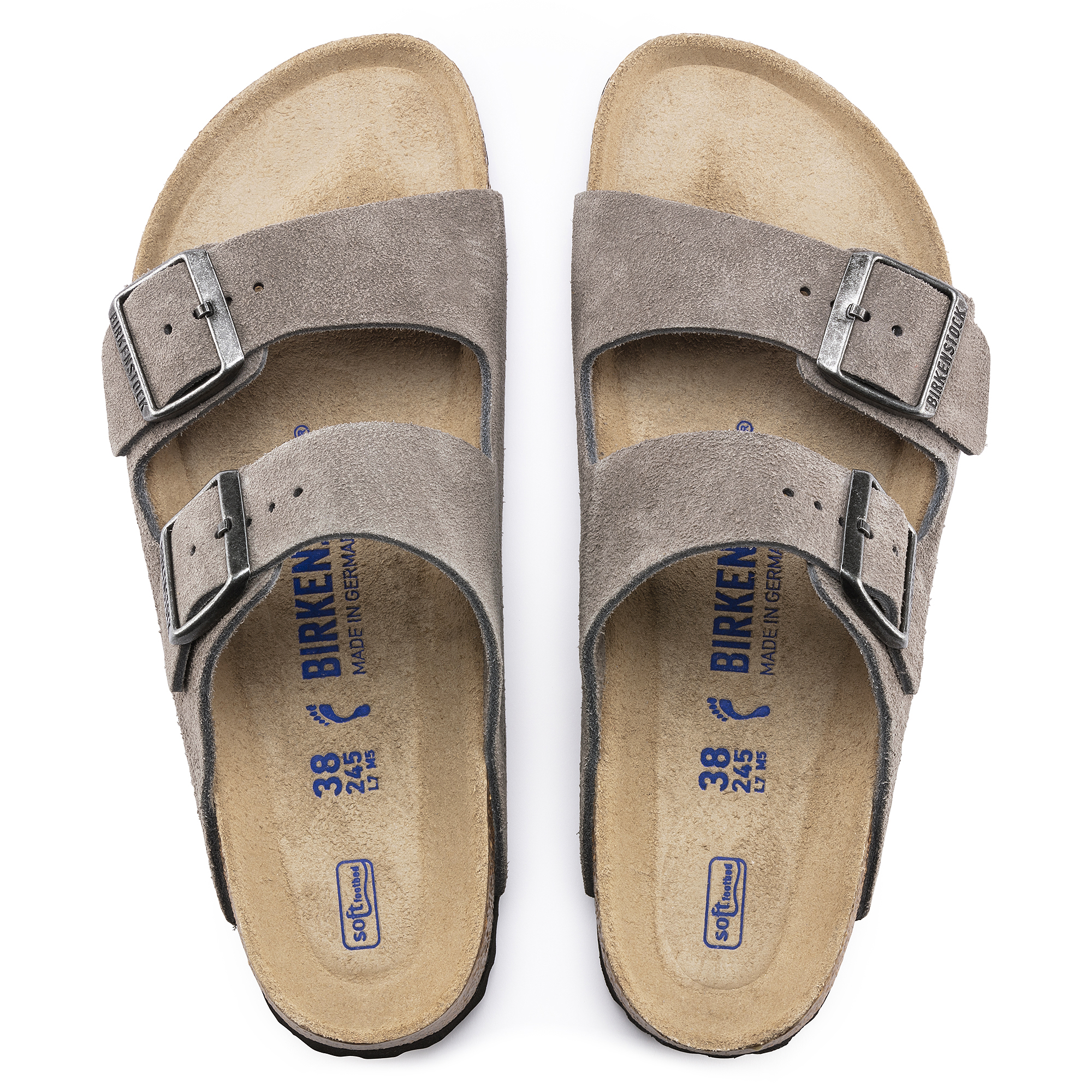 Arizona Soft Footbed Suede Leather Stone Coin BIRKENSTOCK