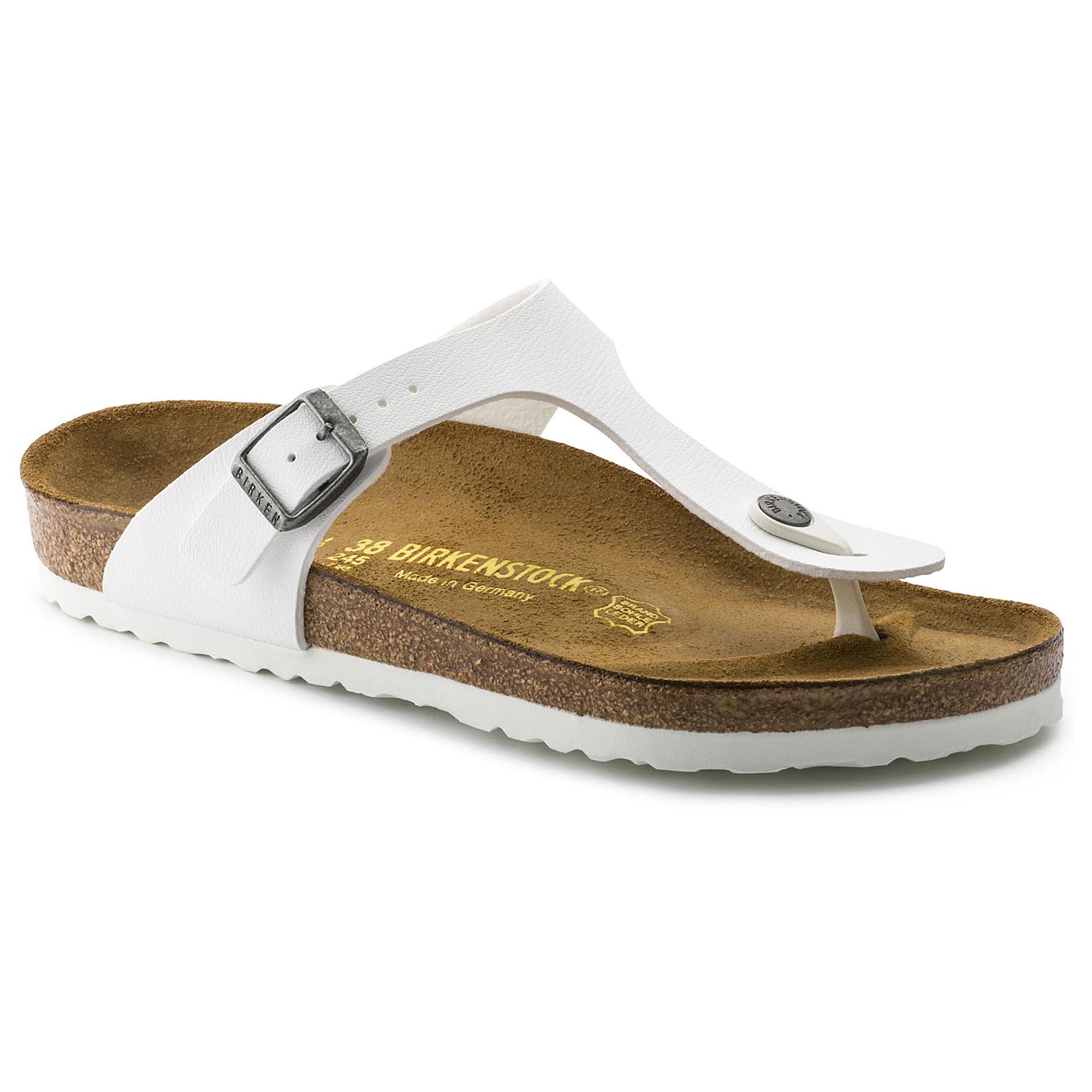 white gizeh birkenstock sandals