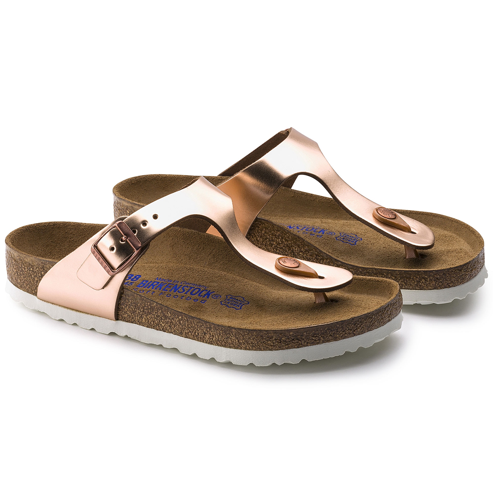 birkenstock gizeh soft footbed metallic copper