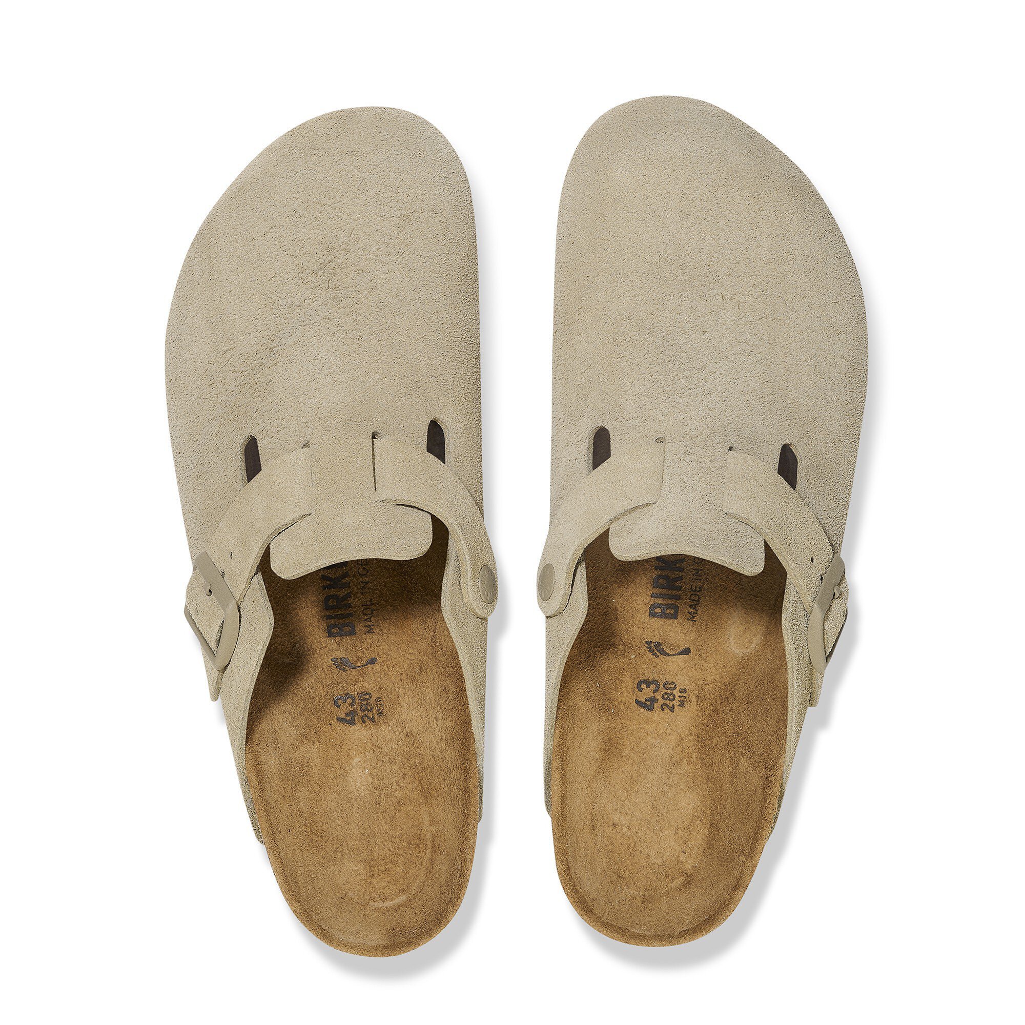 Boston Suede Leather Faded Khaki   BIRKENSTOCK