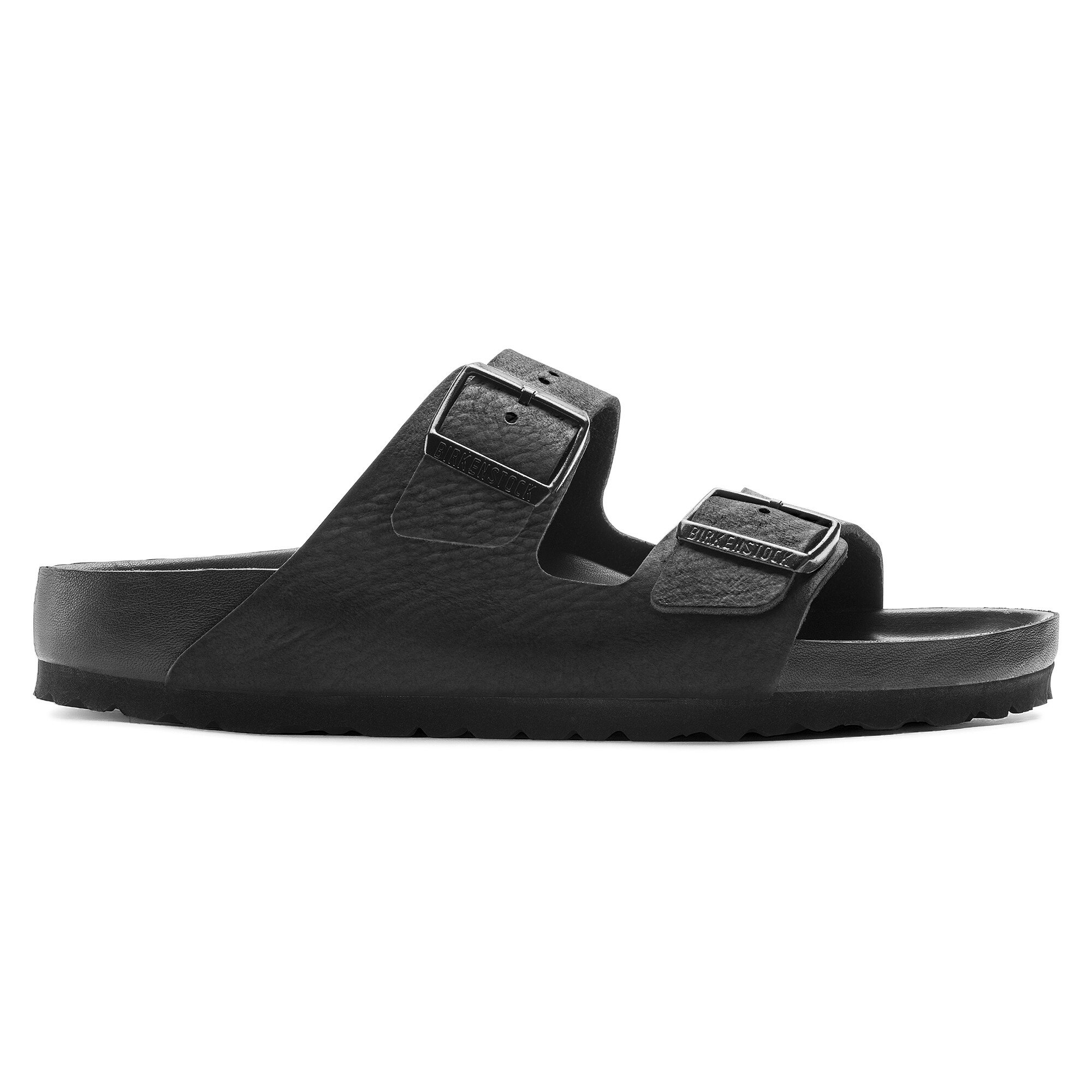 BIRKENSTOCK Arizona Leather Black Two Strap Sandals