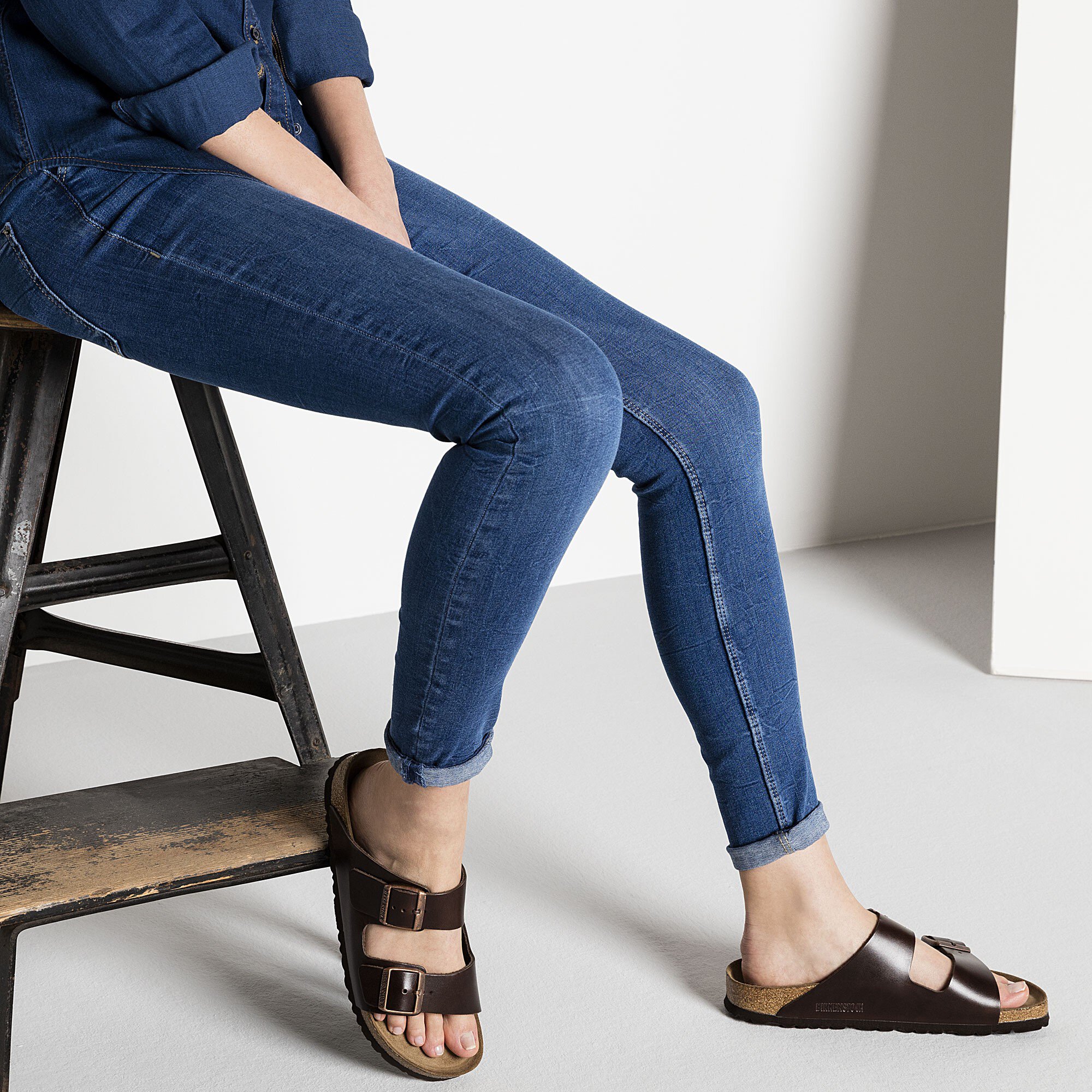 birkenstock arizona oiled leather blue