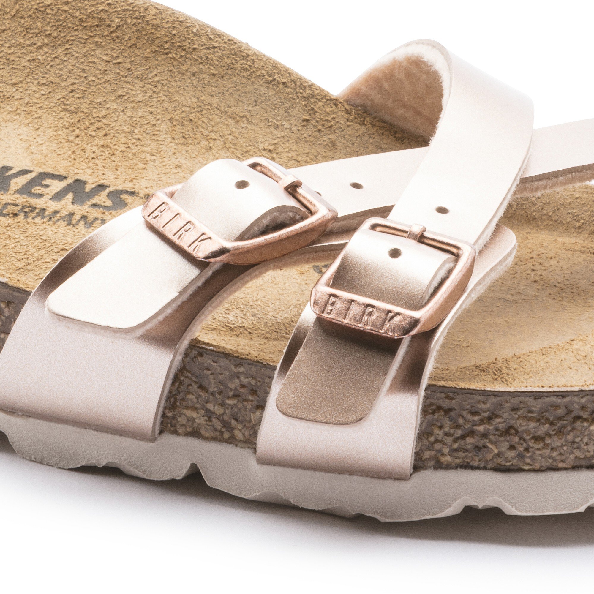 electric metallic copper birkenstock