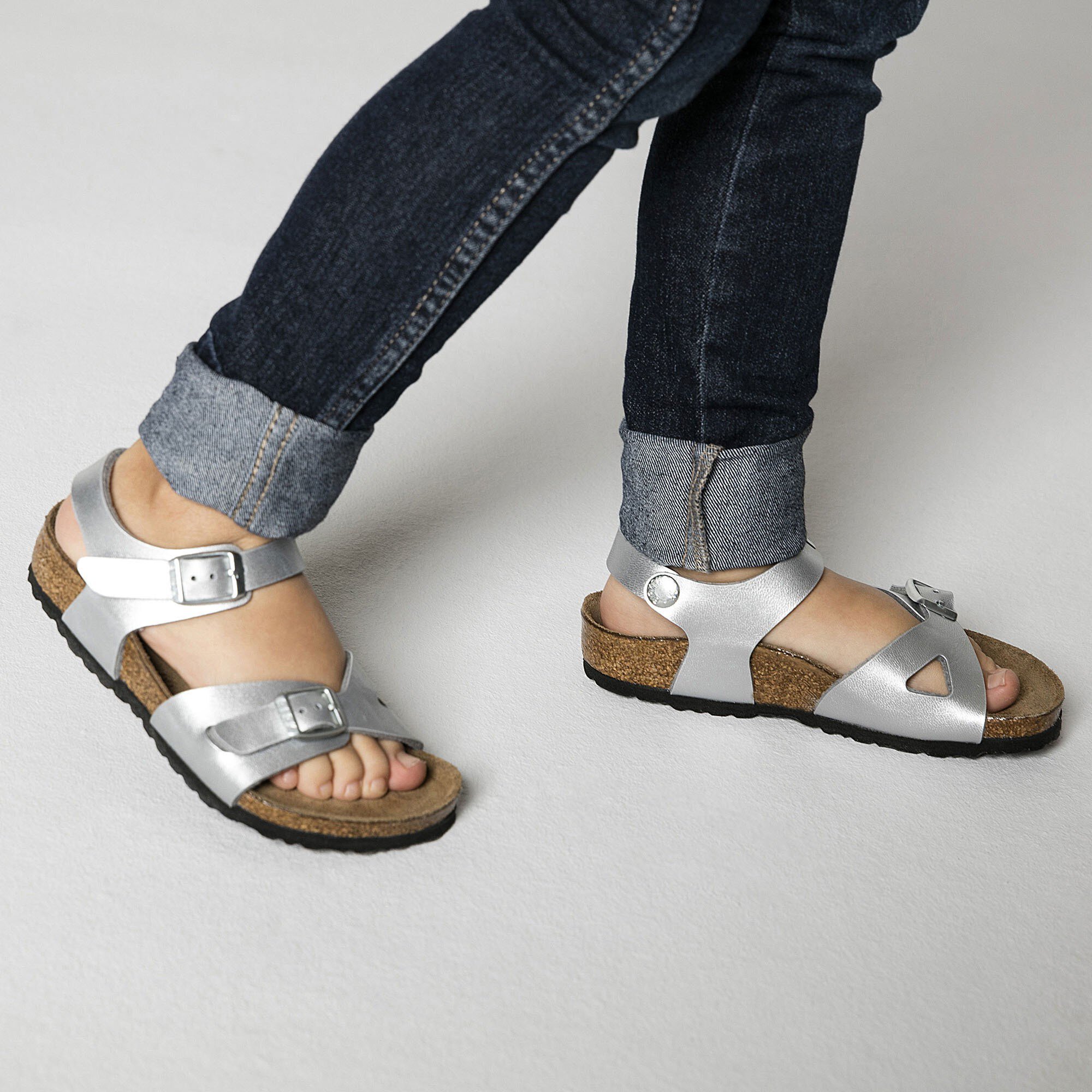 birkenstock rio silver