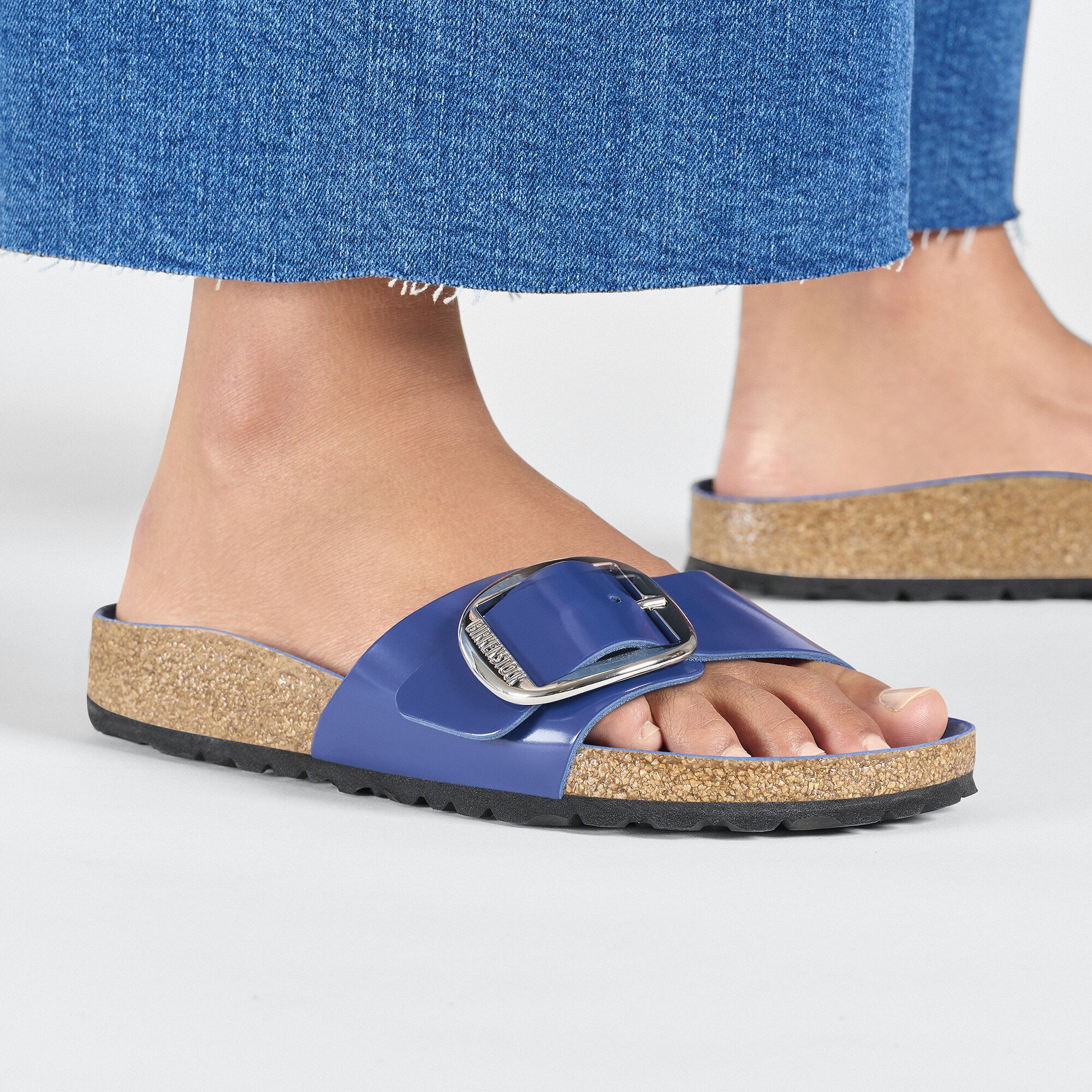 Birkenstock madrid big buckle ceramic pattern blue discount