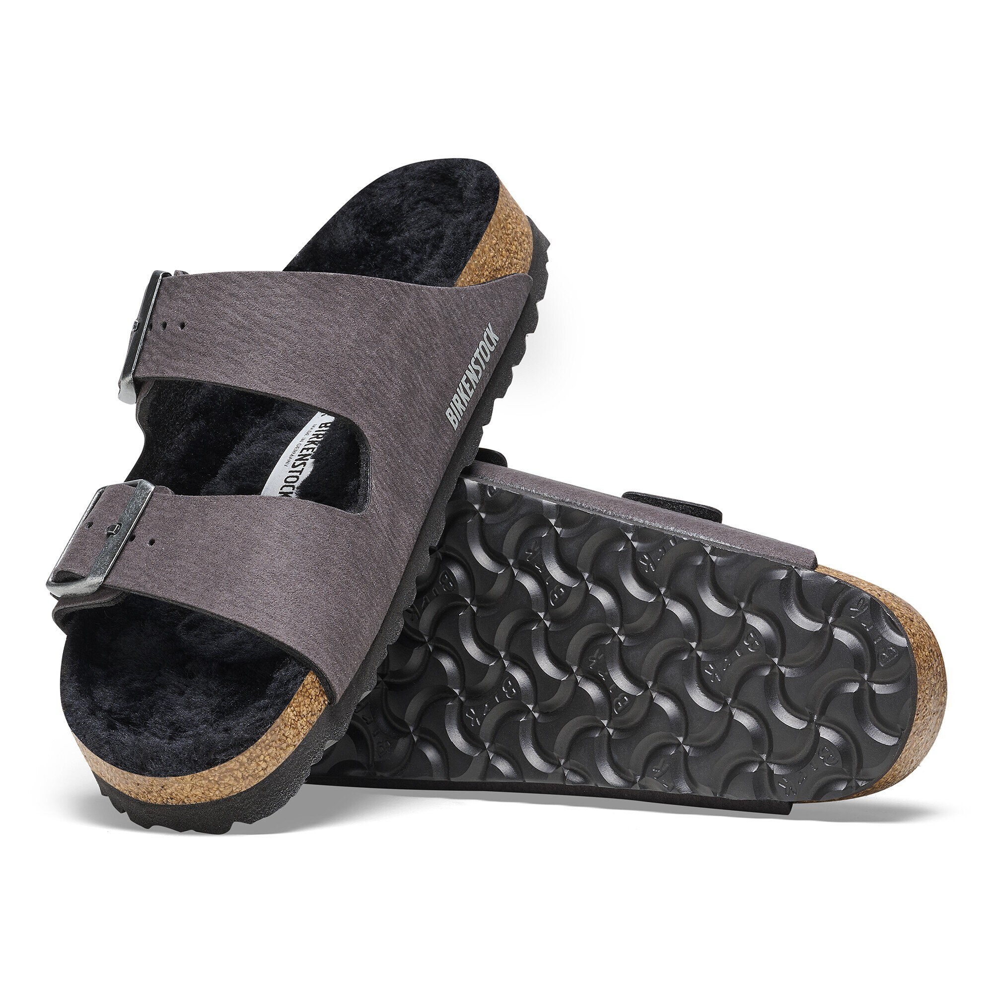 Arizona Shearling Synthetics Desert Dust Black | BIRKENSTOCK