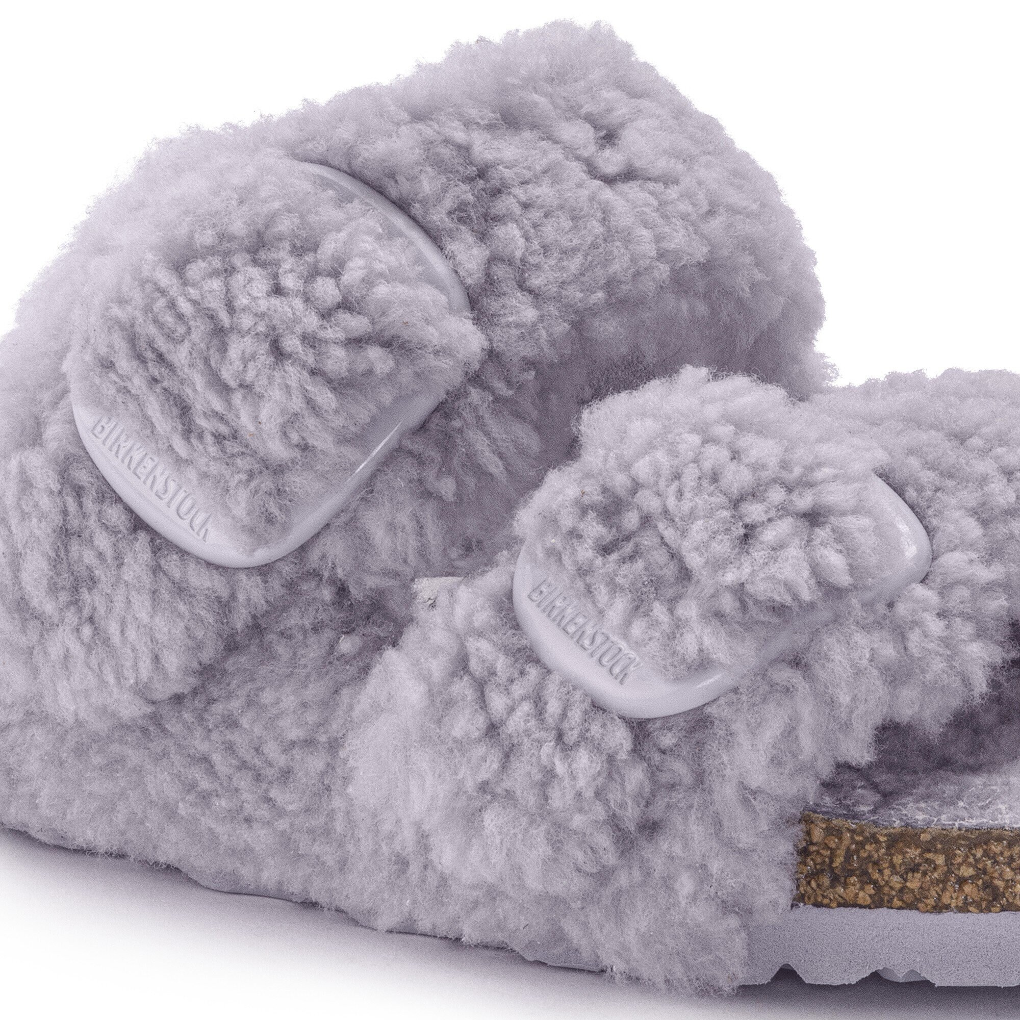 Arizona Big Buckle Shearling Teddy Purple Fog | BIRKENSTOCK