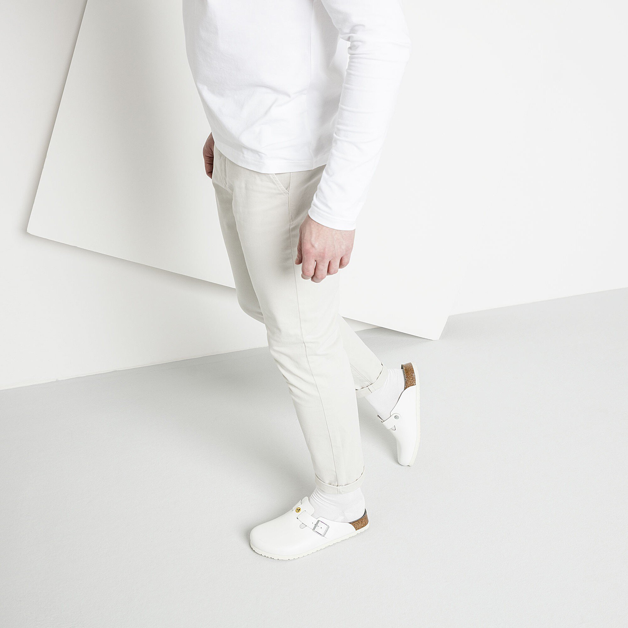 birkenstock boston white leather
