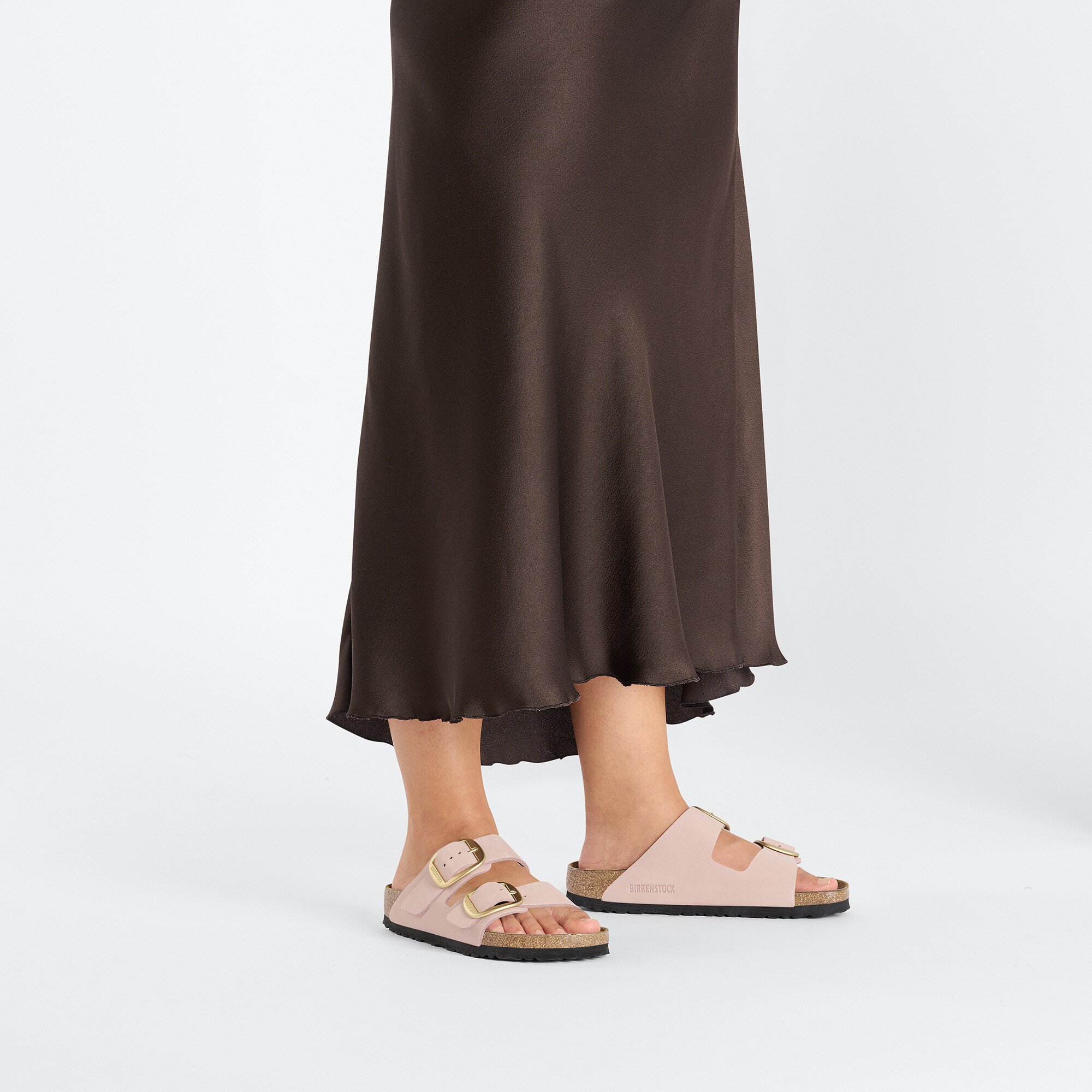 birkenstock arizona big buckle metallic rose