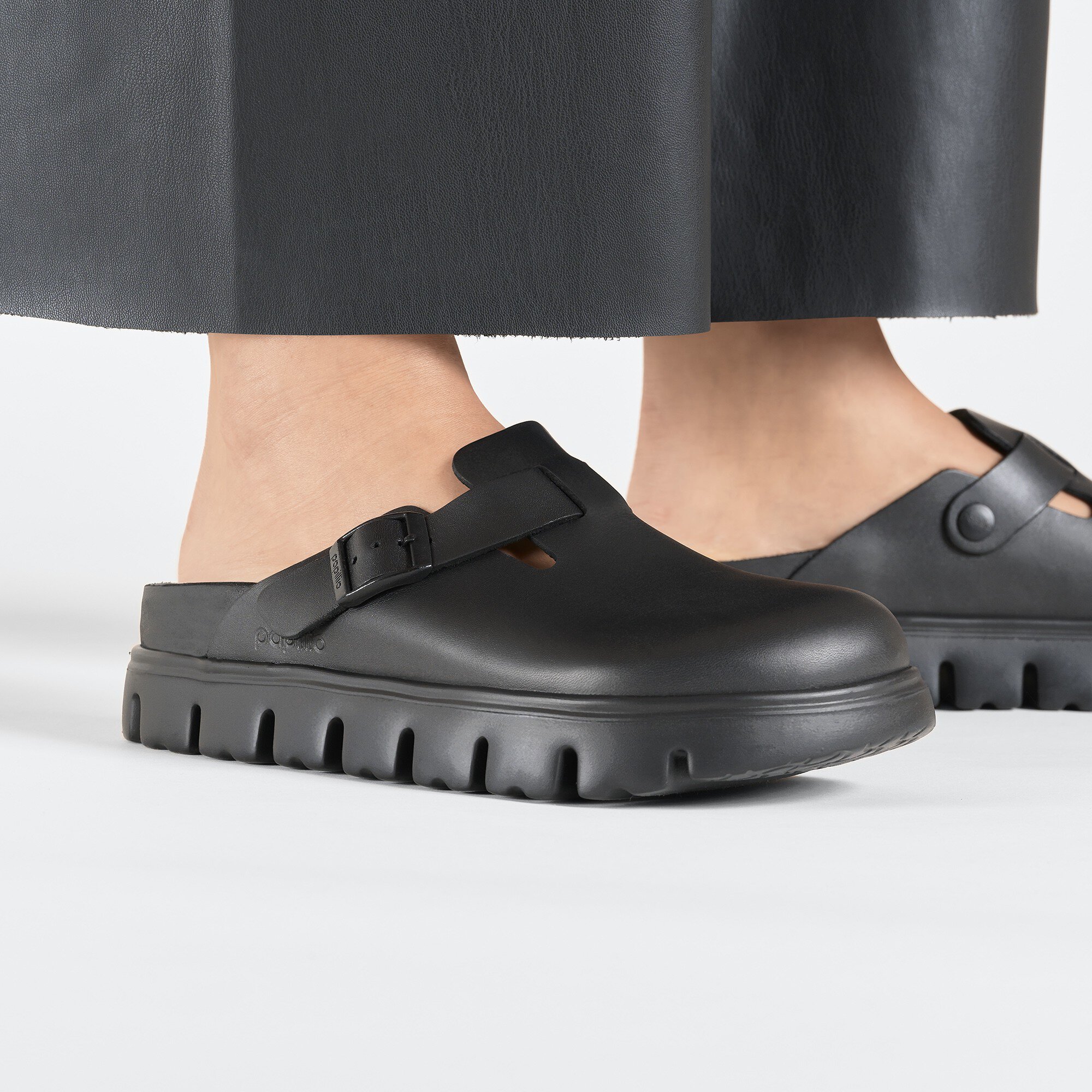 Boston Chunky Leather Black | BIRKENSTOCK