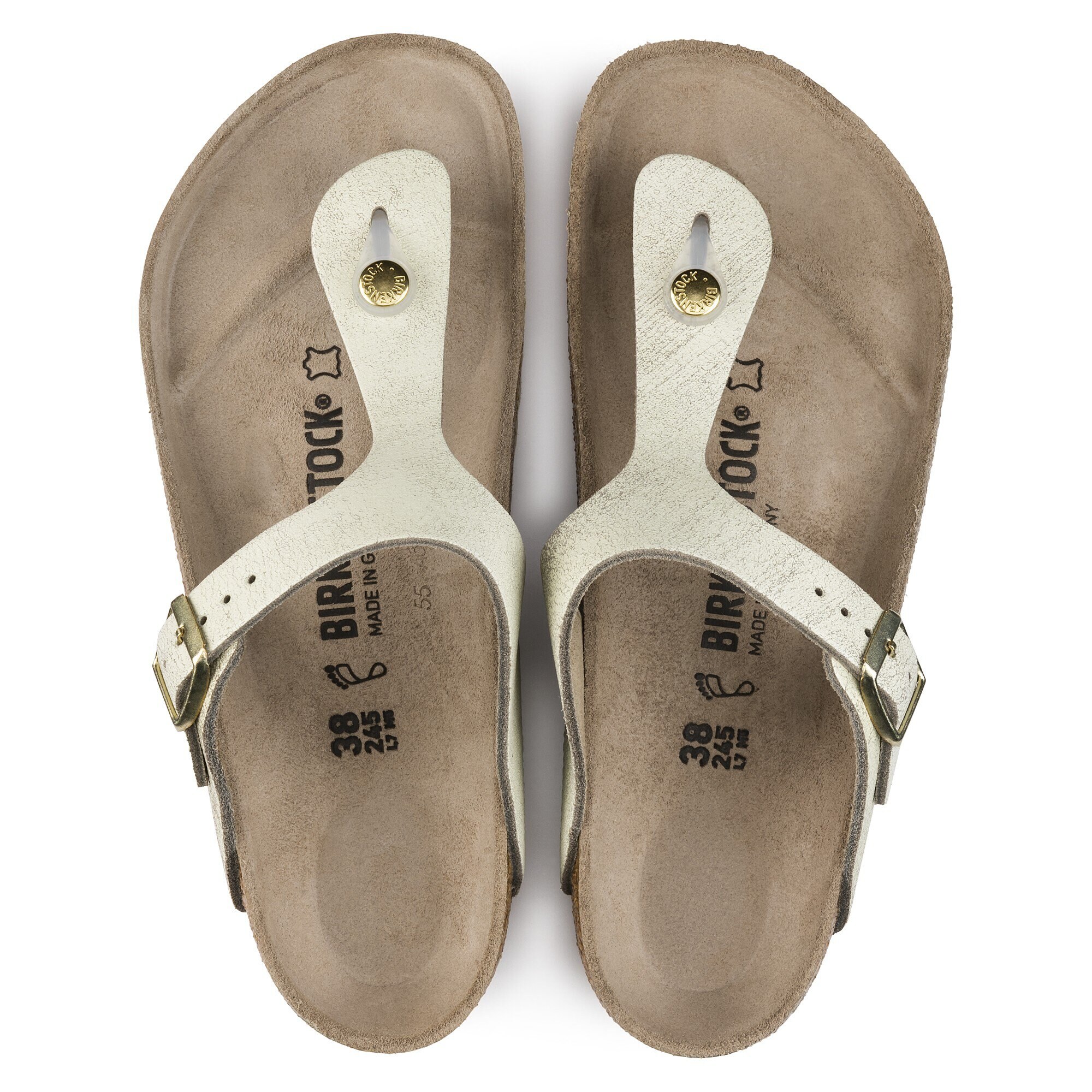 washed metallic cream gold birkenstock