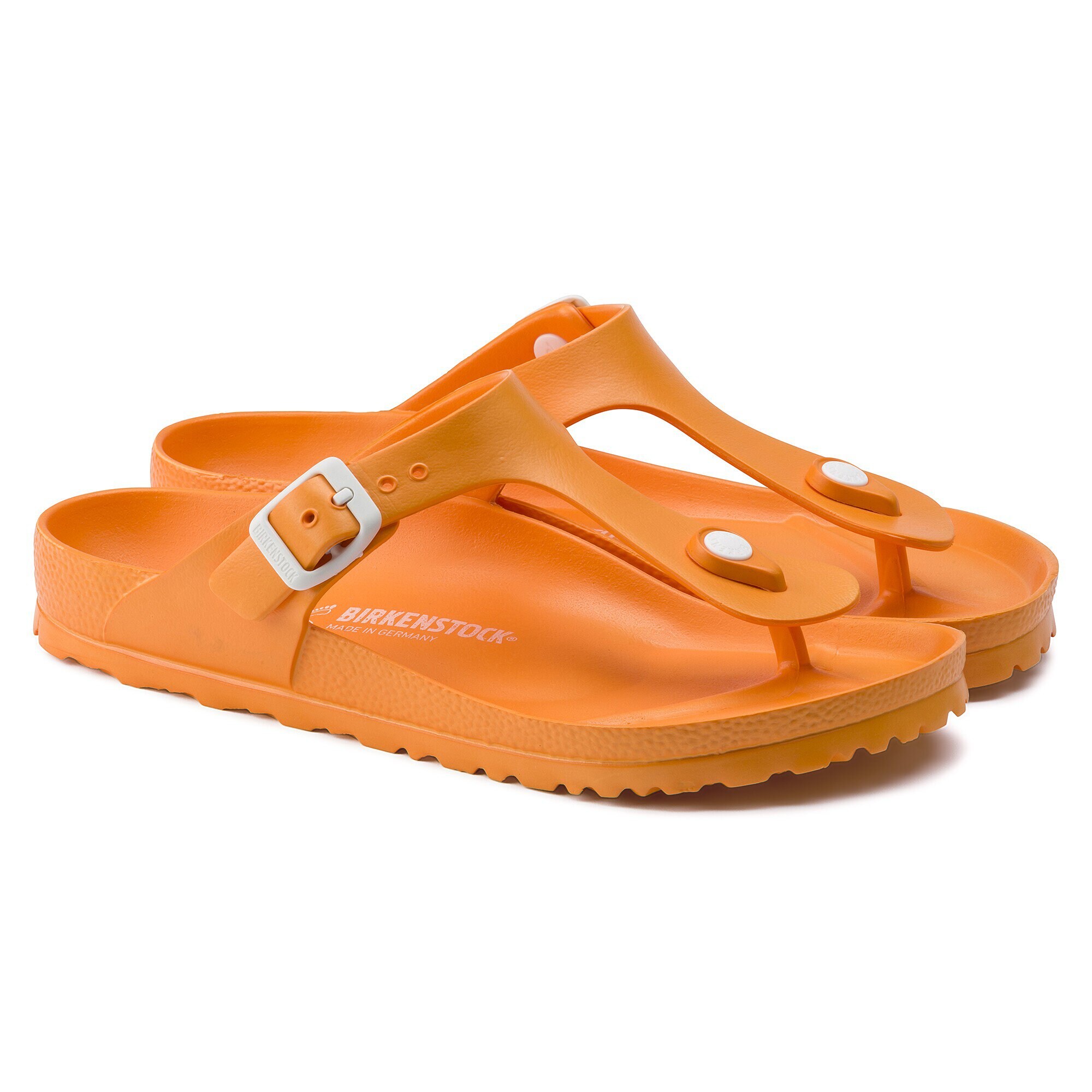 neon orange birkenstocks