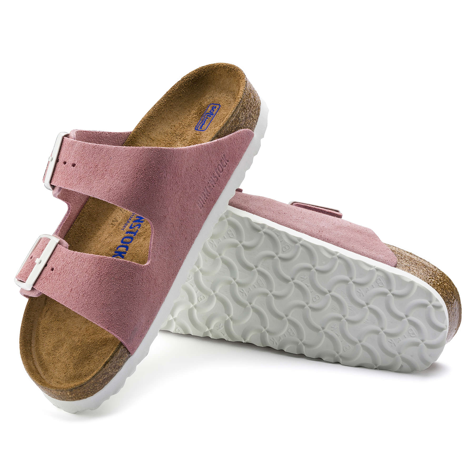 arizona soft footbed suede leather rose