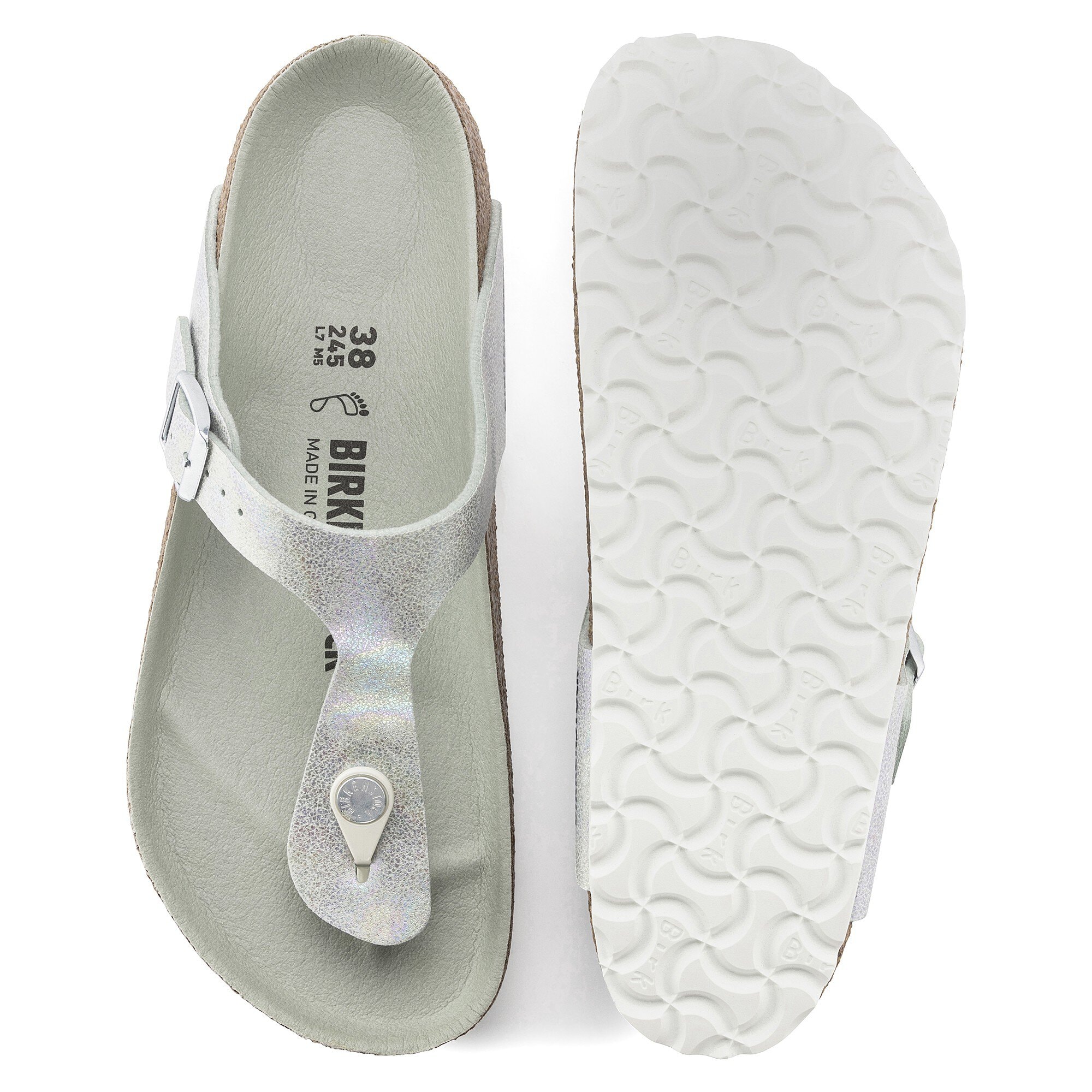 Birkenstock gizeh washed cheap metallic blue silver