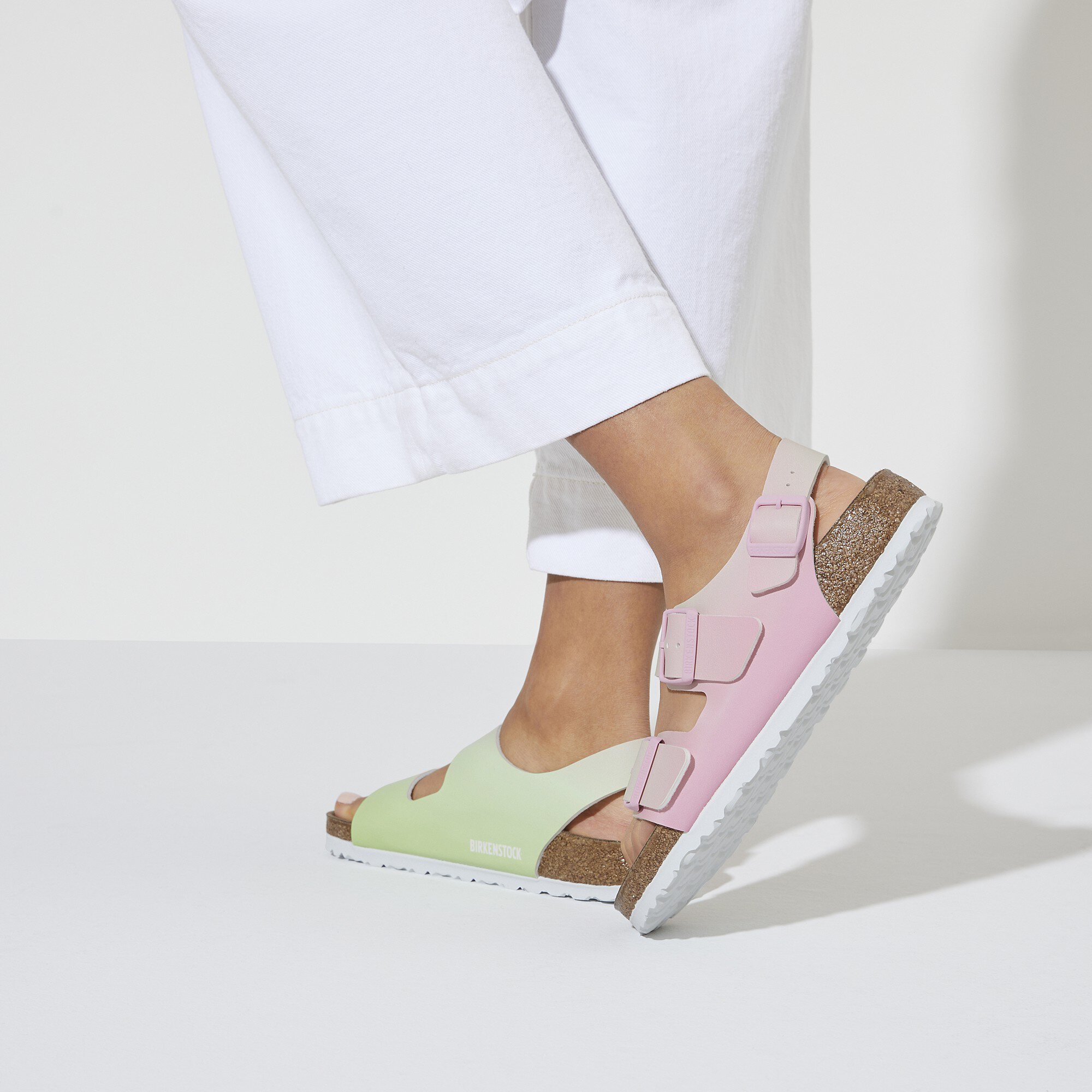 Milano Vegan Birko Flor Candy Pink Faded Lime BIRKENSTOCK