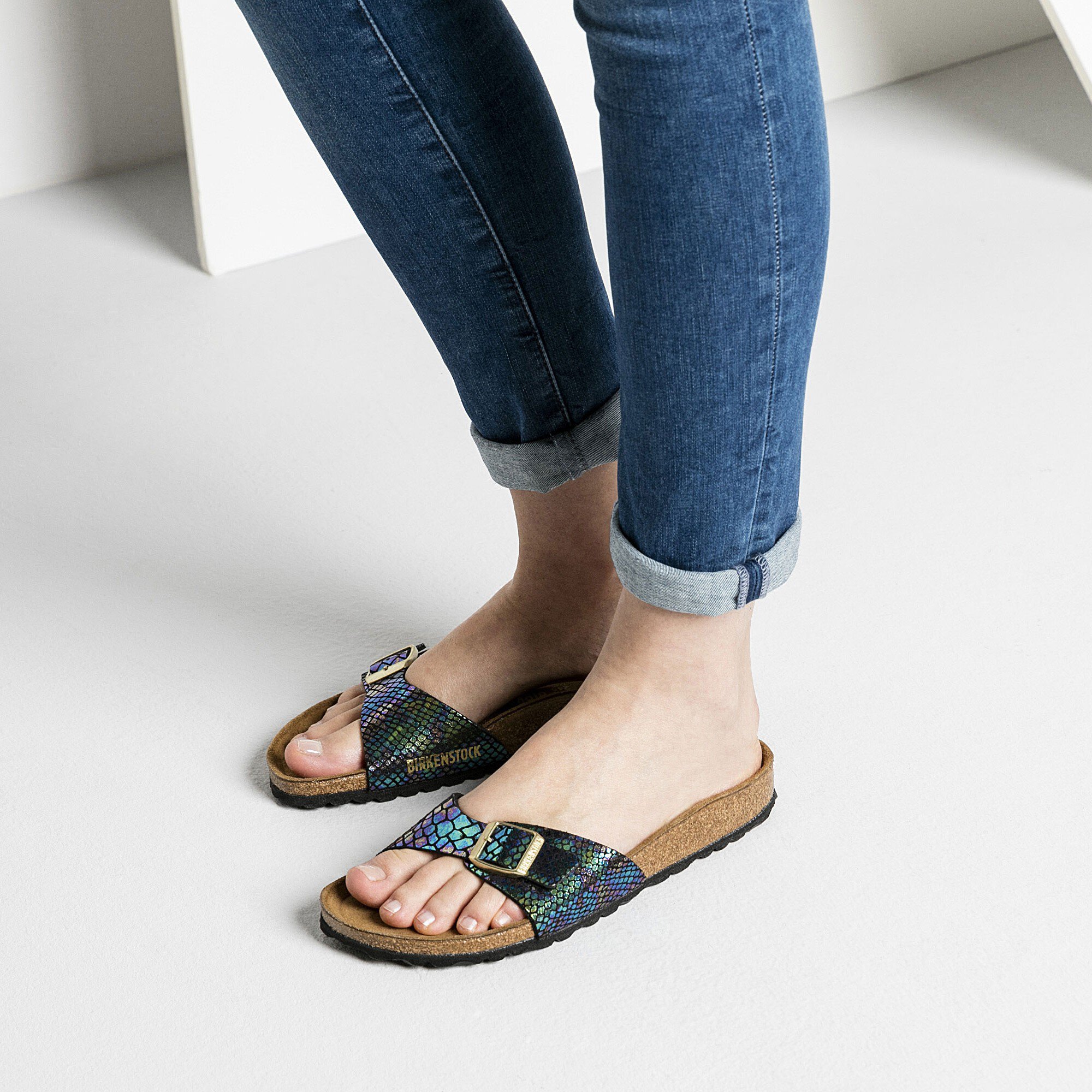 Birkenstock black shiny snake Clearance