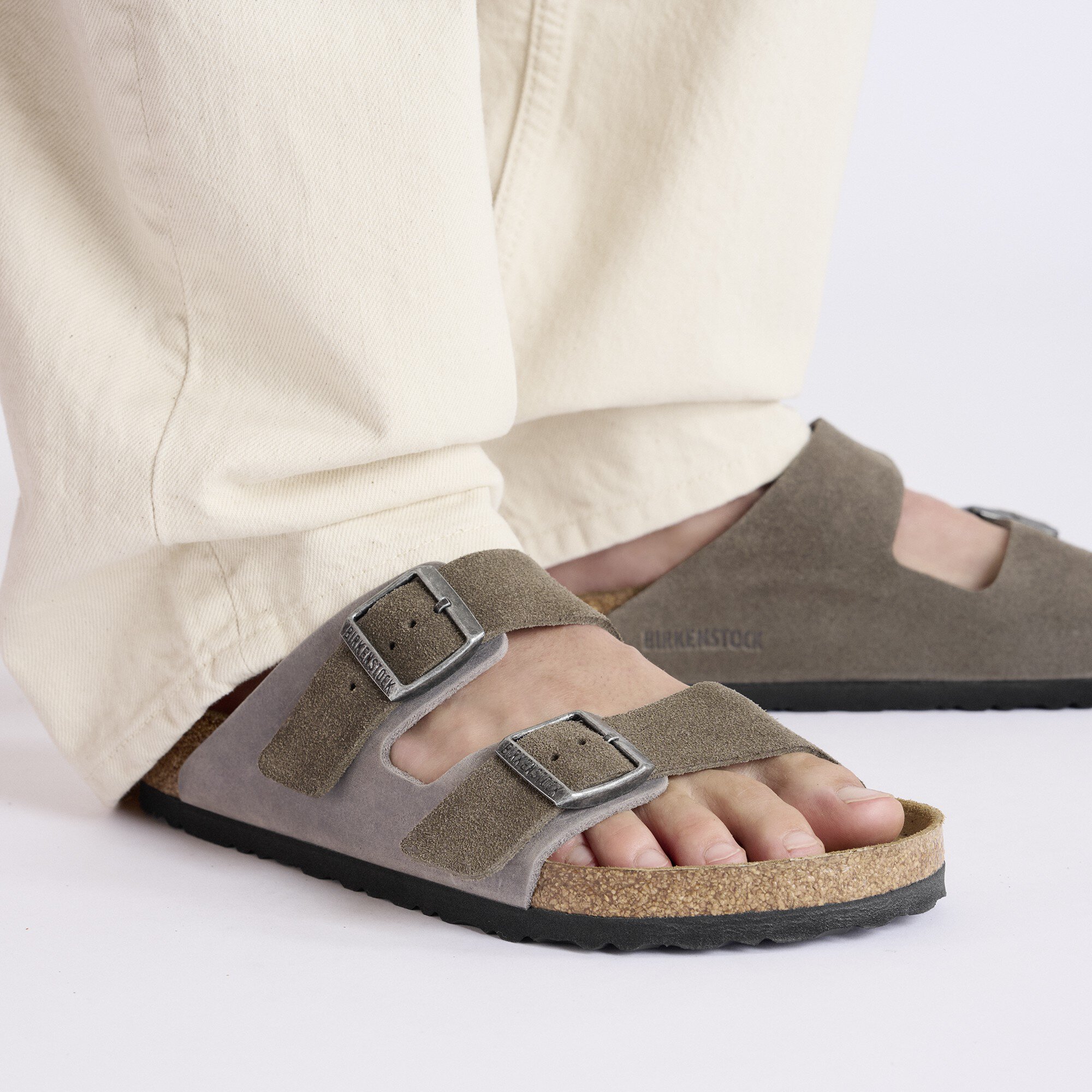 Arizona Mixed Leather Concrete Gray | BIRKENSTOCK