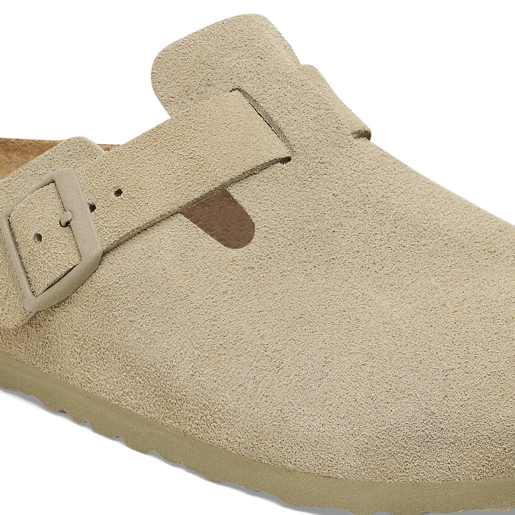 Boston Suede Leather Faded Khaki   BIRKENSTOCK