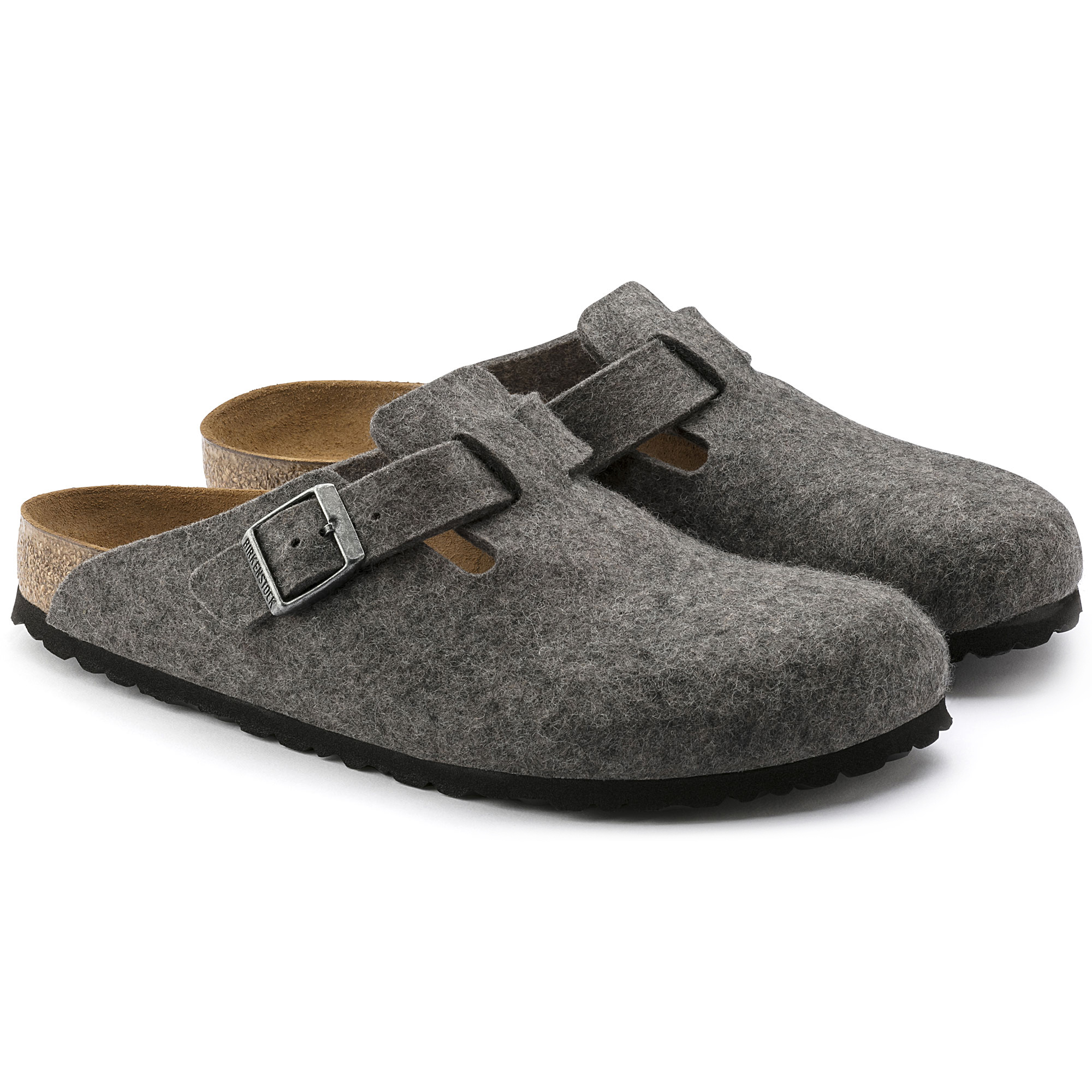 birkenstock boston wool felt grey