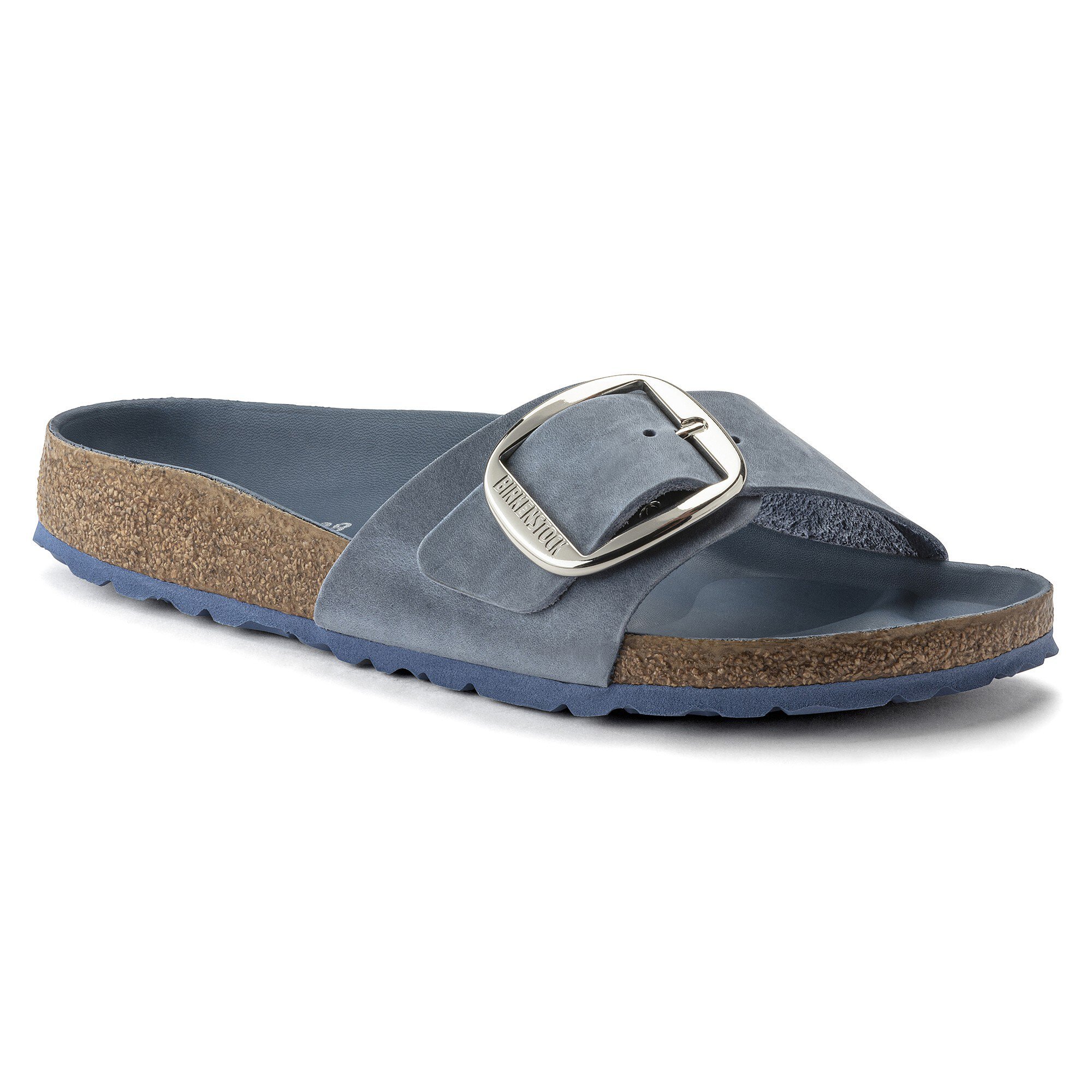 vigtigste sandaler hack Madrid Big Buckle Oiled Leather Dusty Blue | BIRKENSTOCK