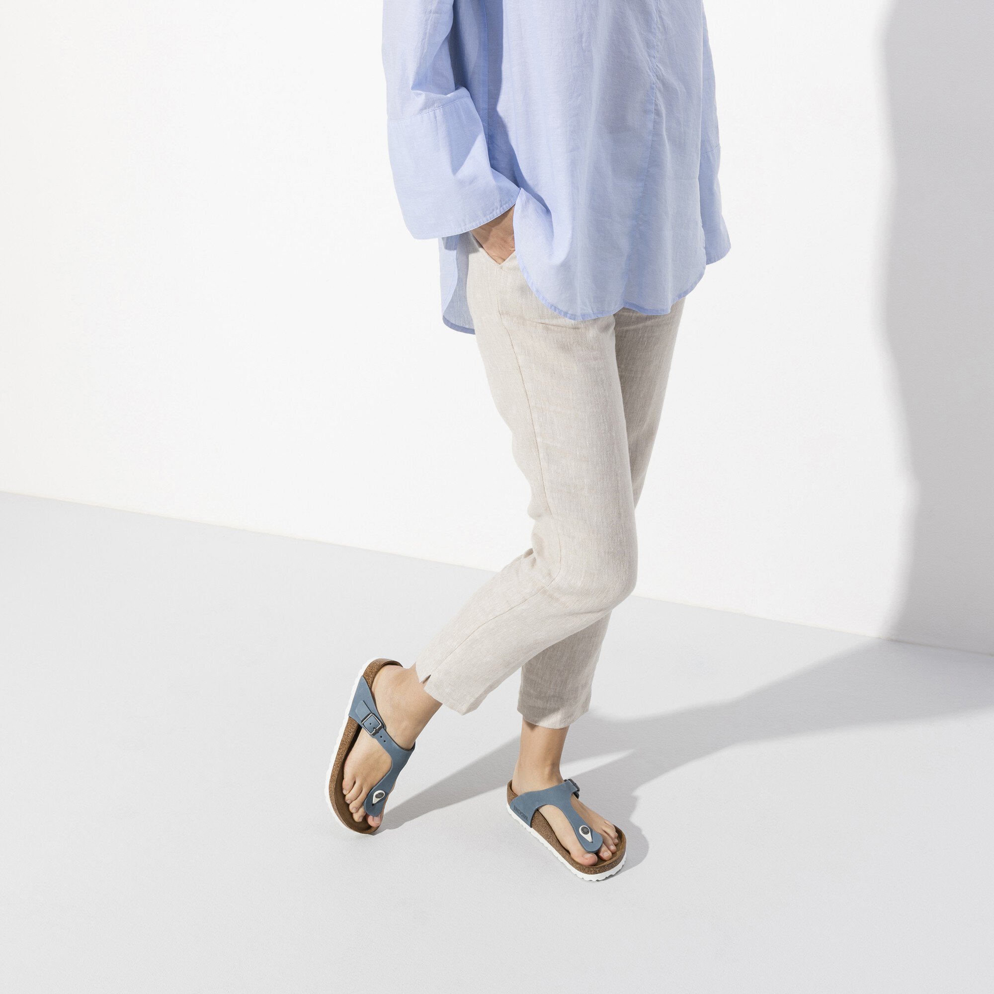 Gizeh Soft Footbed Nubuck Leather Dove BIRKENSTOCK