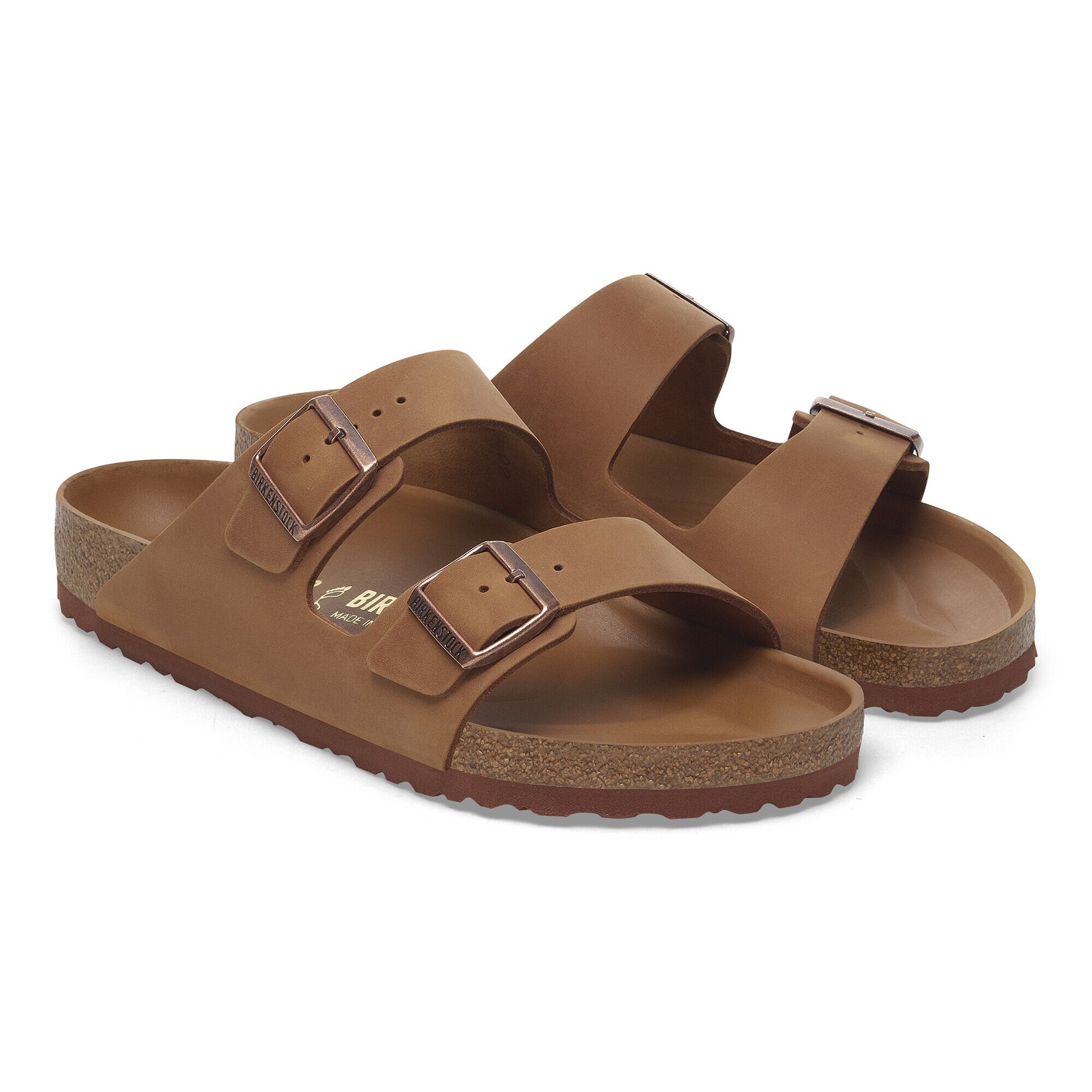サンダル BIRKENSTOCK Men Sandals 1029220 COGNAC Brown Birkenstock Arizona Slide Sandal (Men) - Cognac Oiled