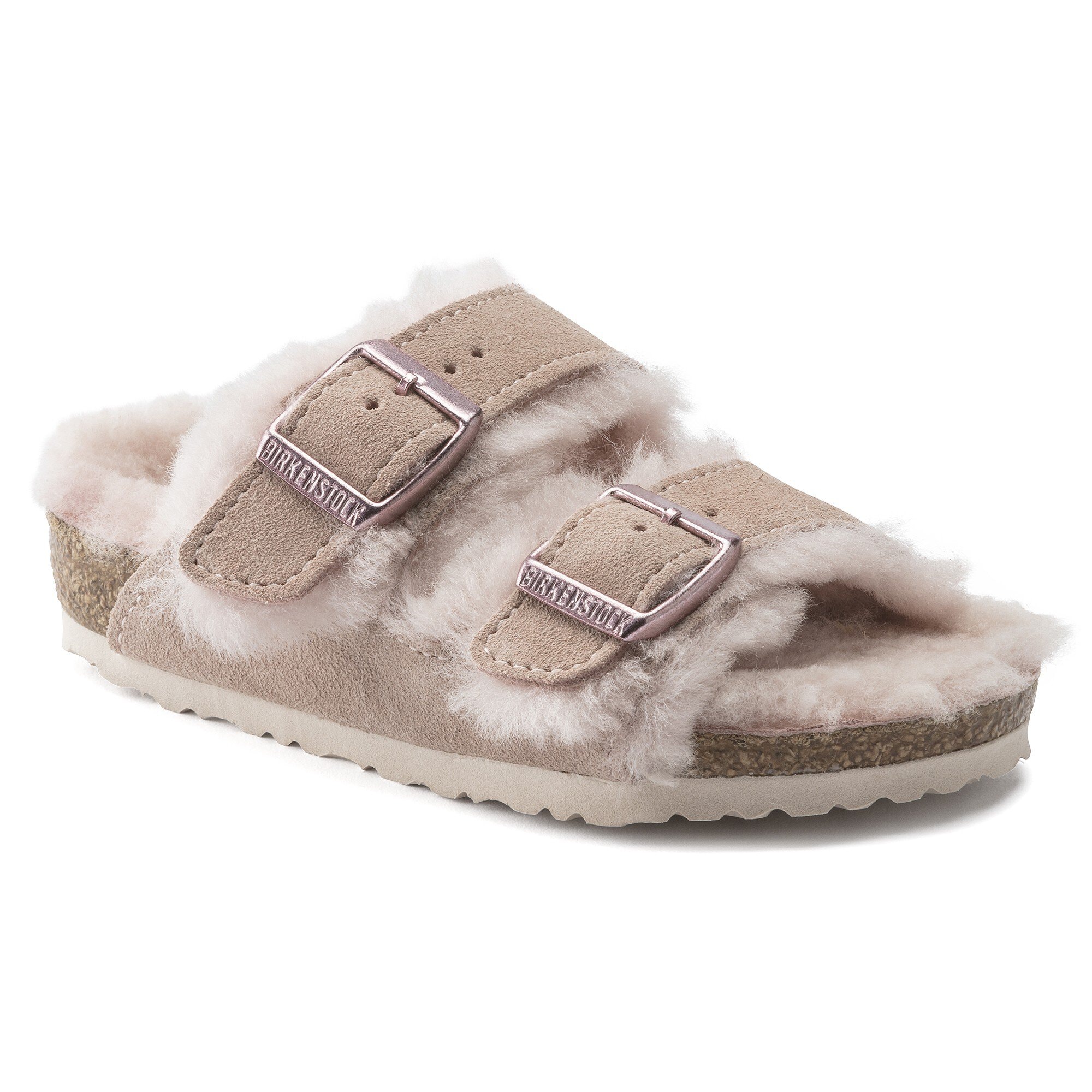 Arizona Shearling Suede Leather Light Rose