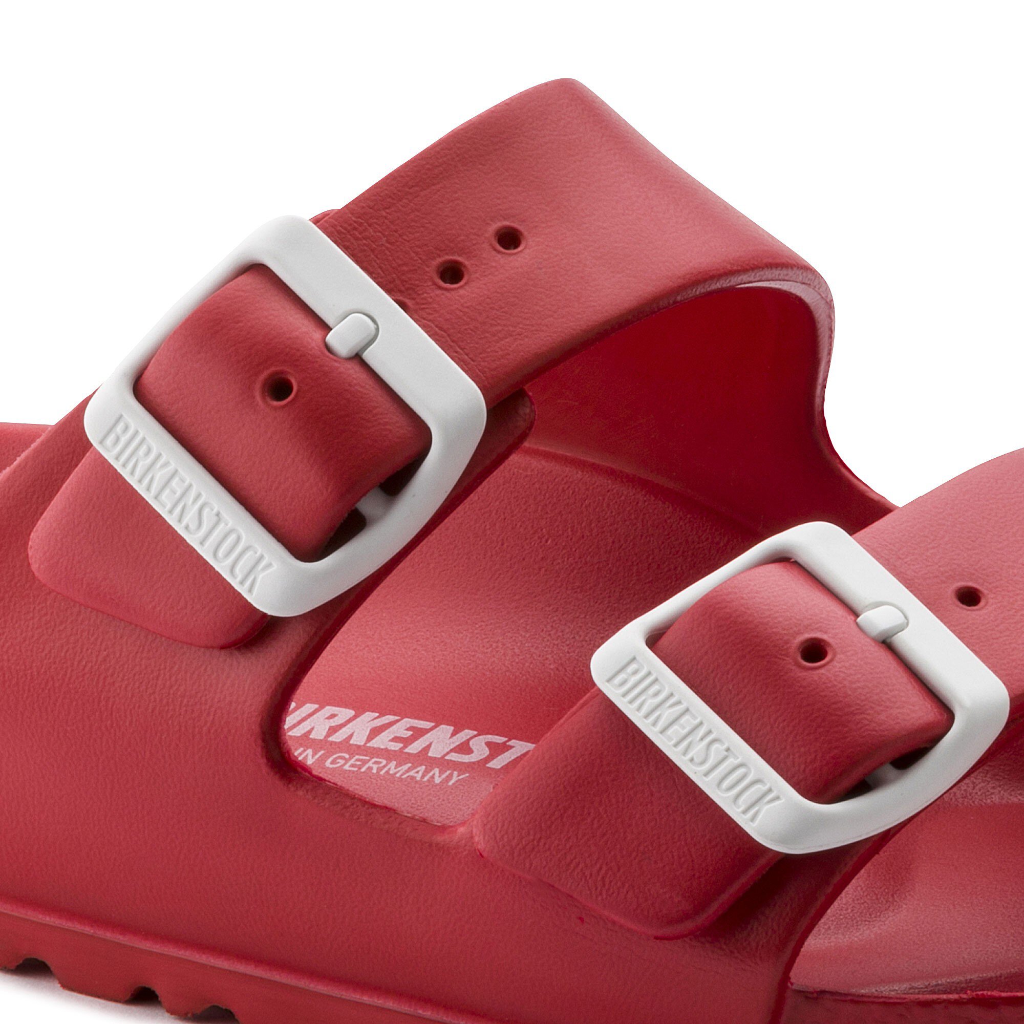 red birkenstock arizona sandals