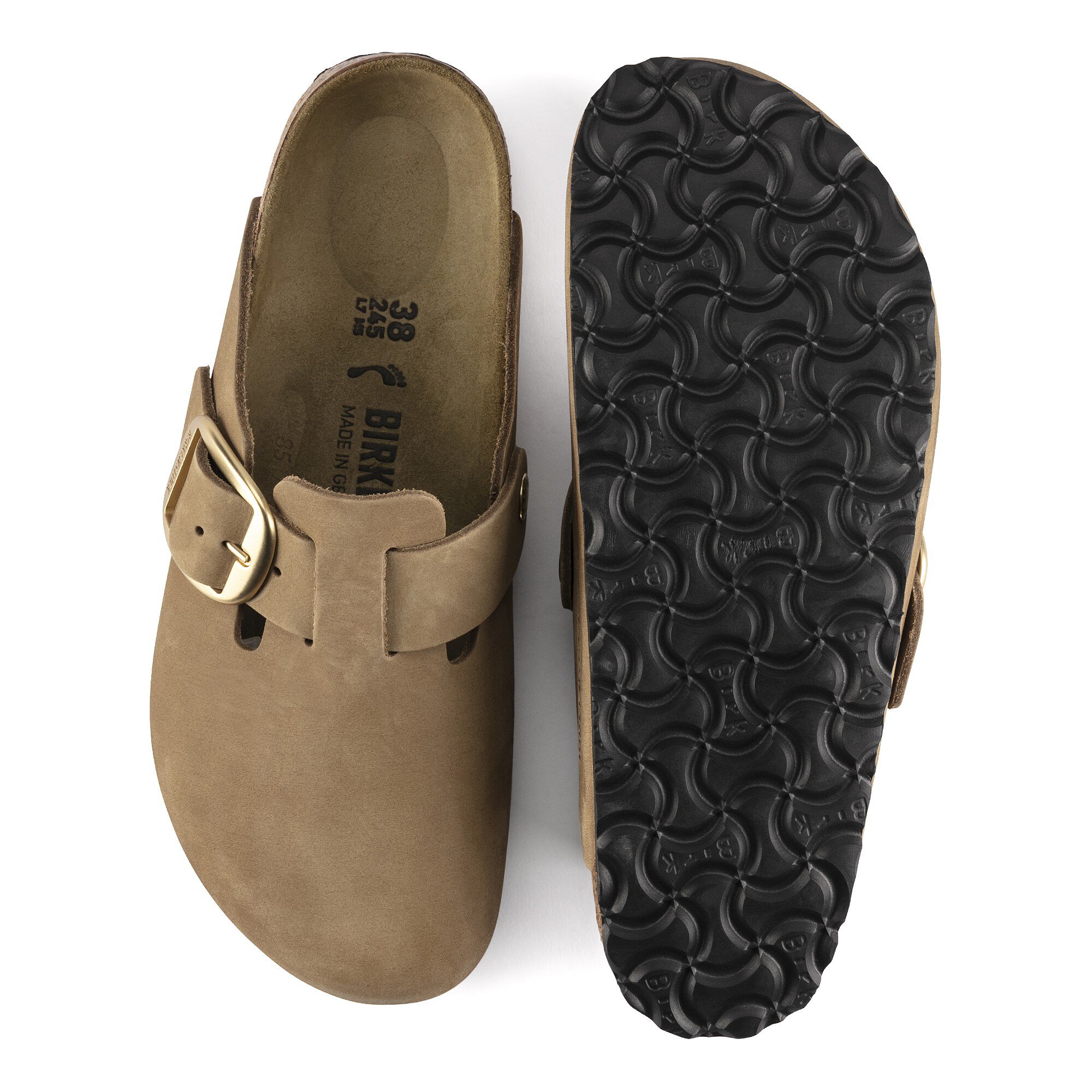 Boston Big Buckle Nubuck Leather Mud Green | BIRKENSTOCK