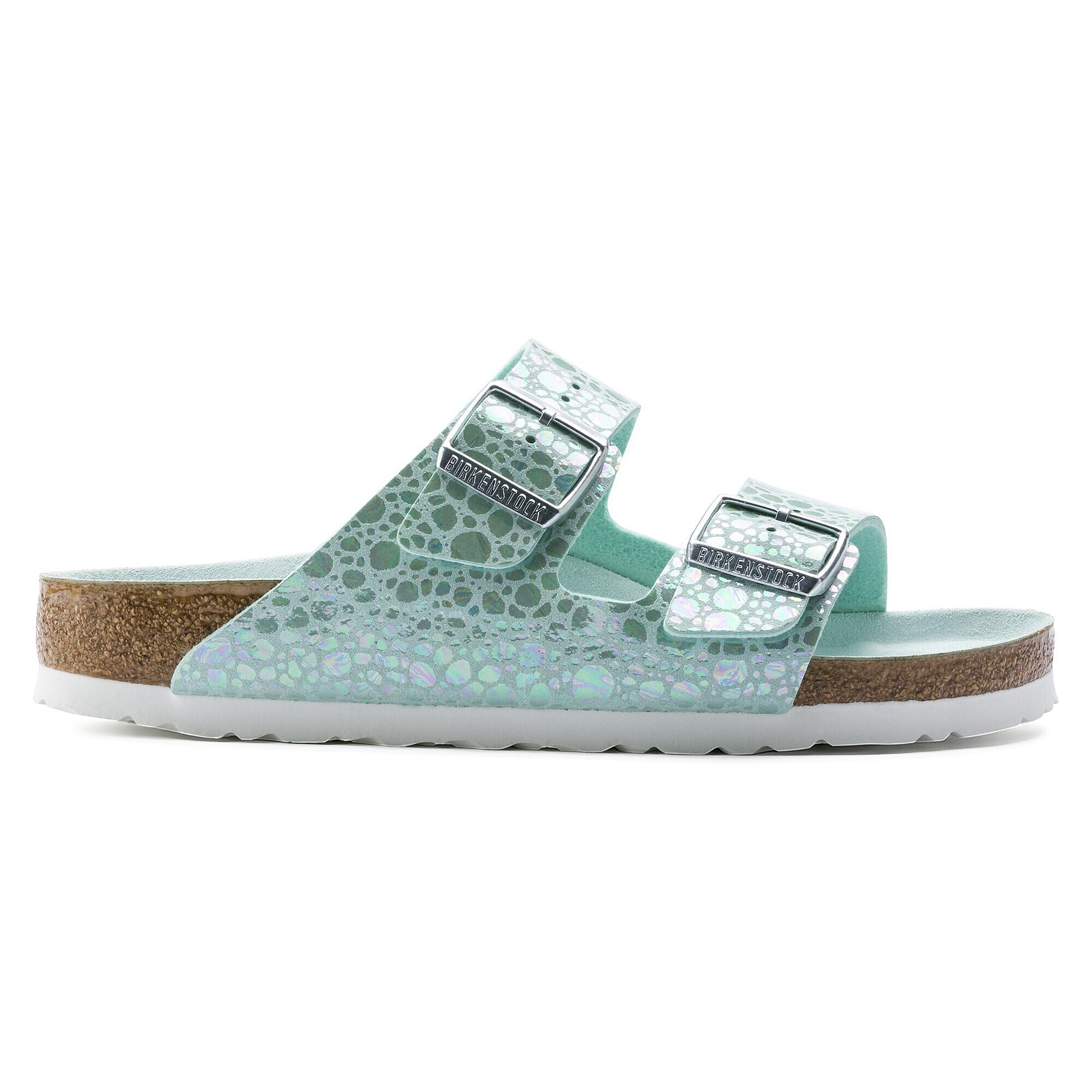 birkenstock arizona metallic stones aqua