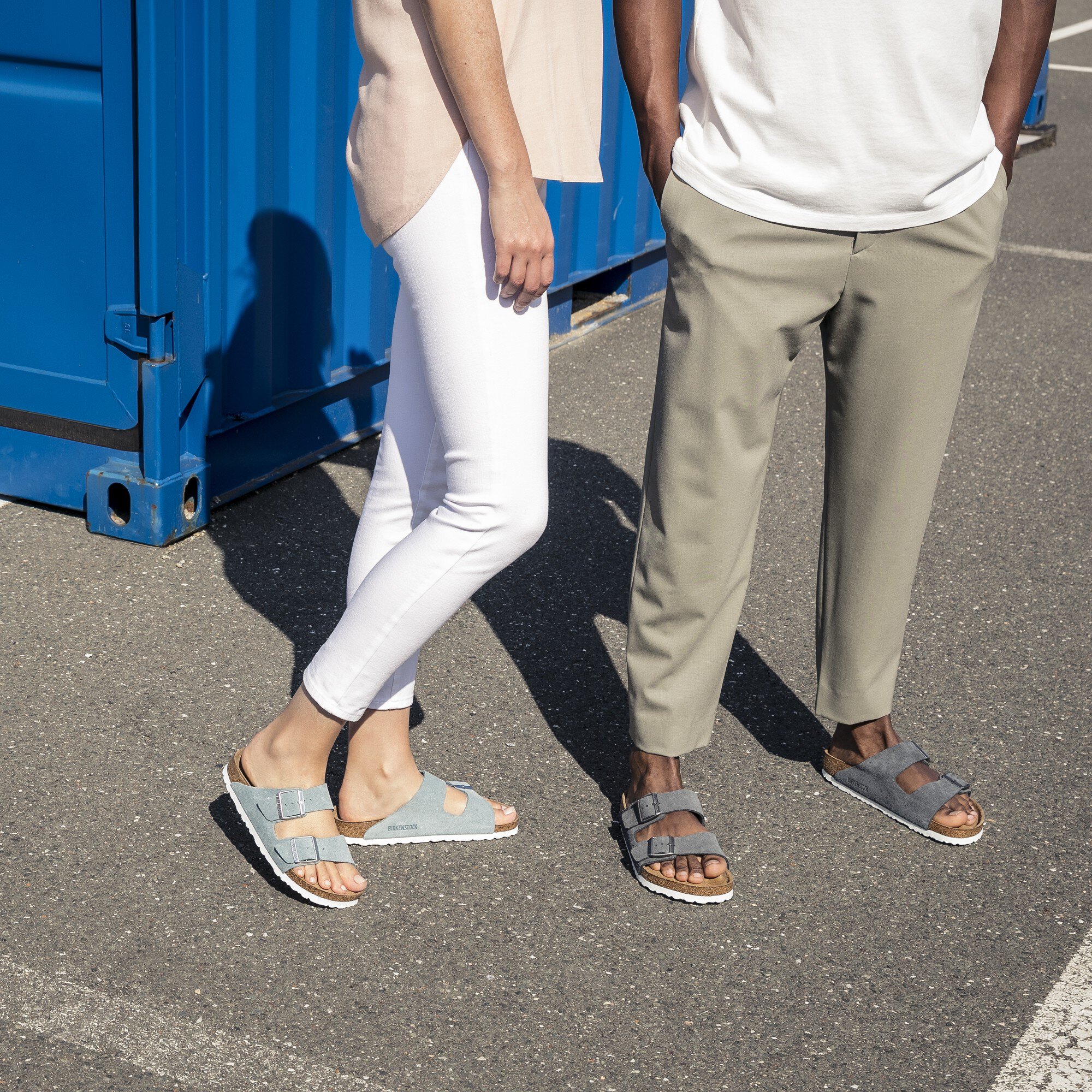birkenstock arizona two strap stone