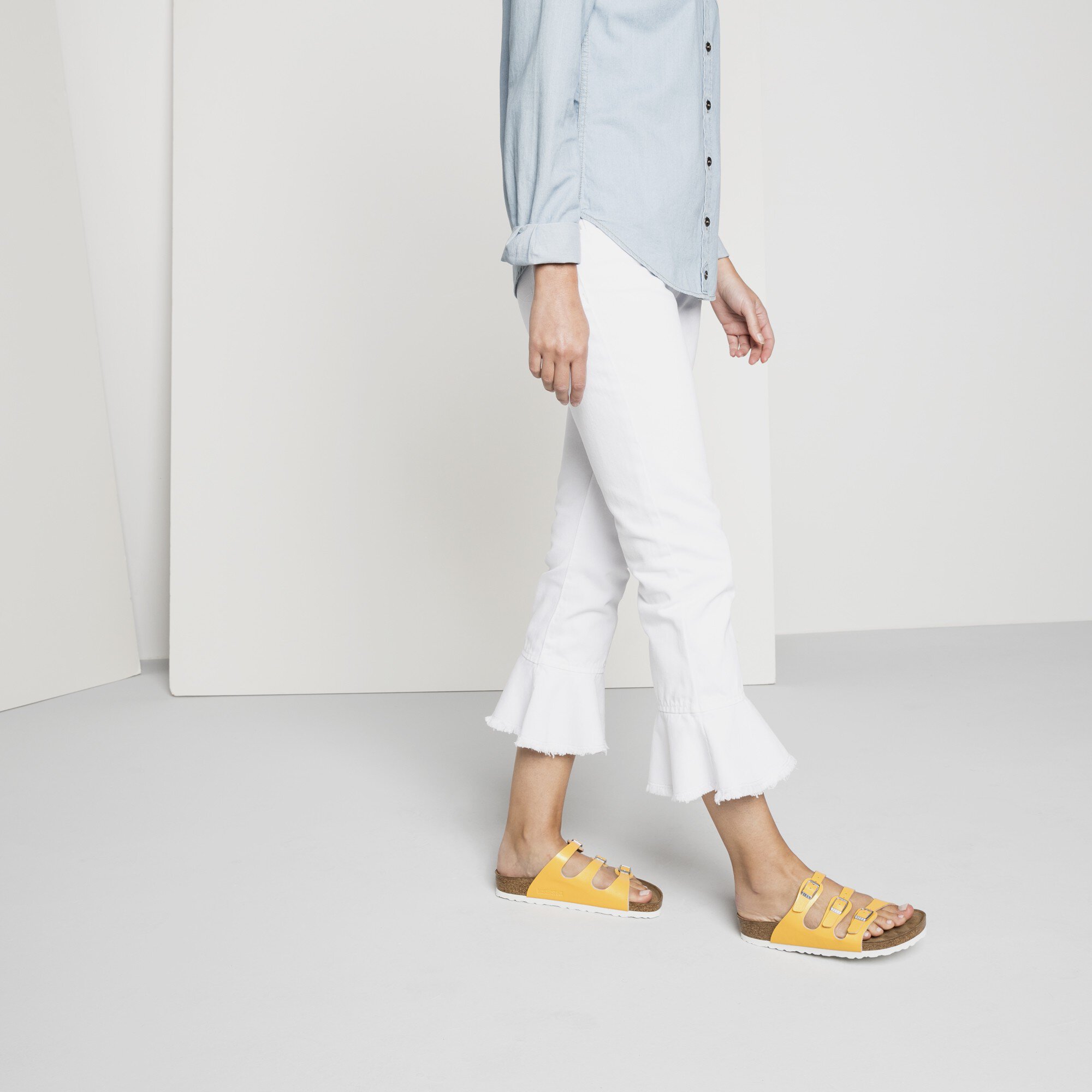 yellow florida birkenstocks