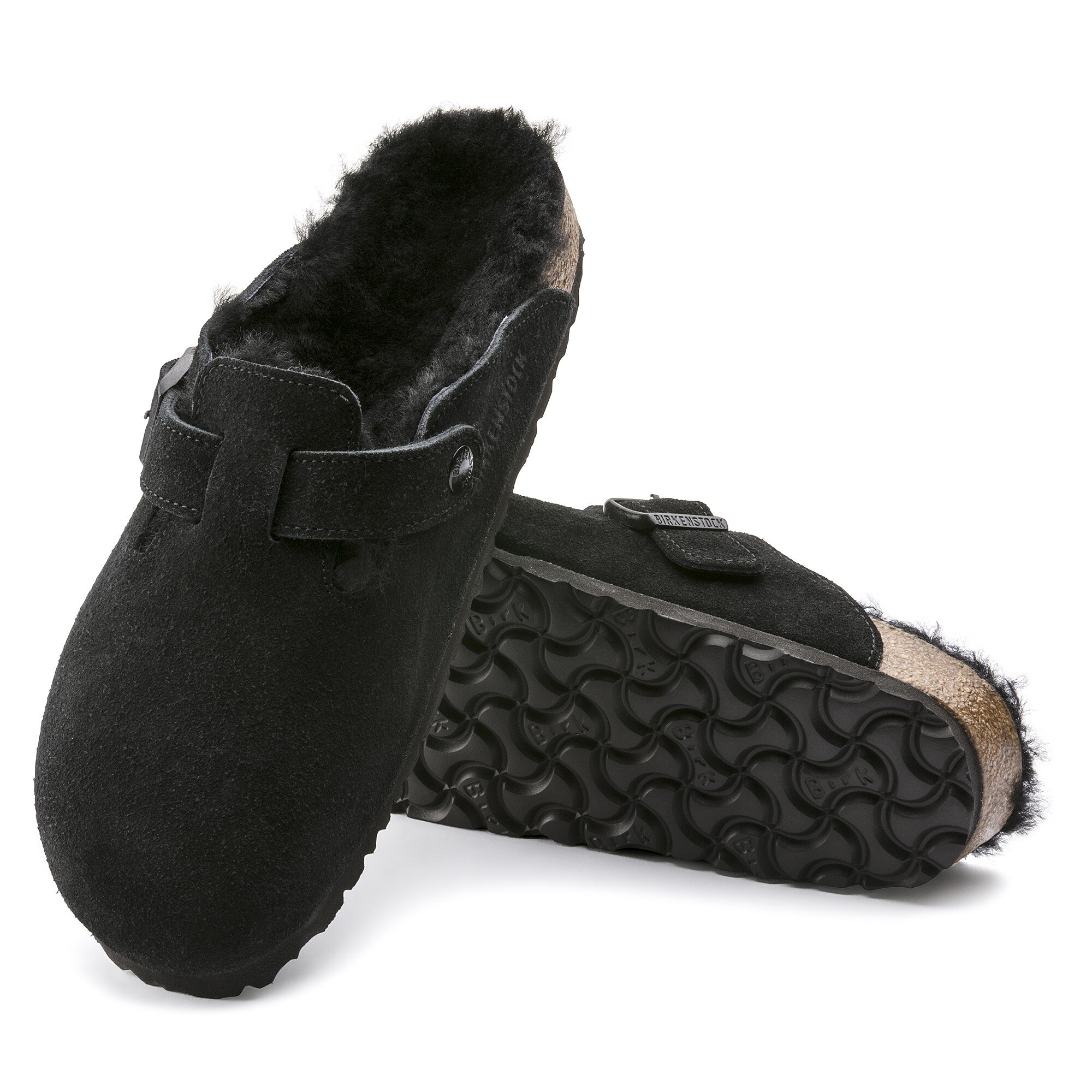 Boston Shearling Suede Black | BIRKENSTOCK