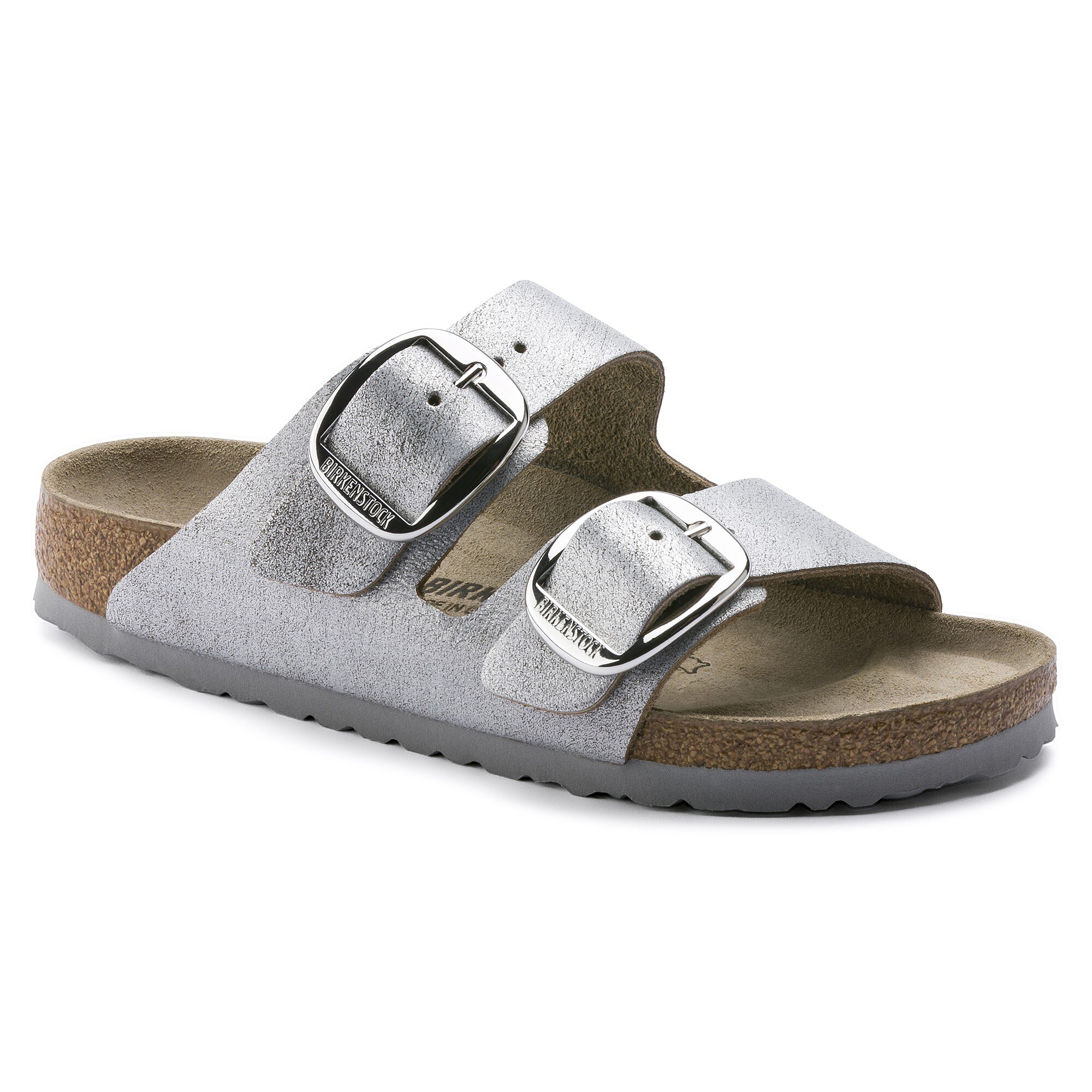 birkenstock washed metallic blue