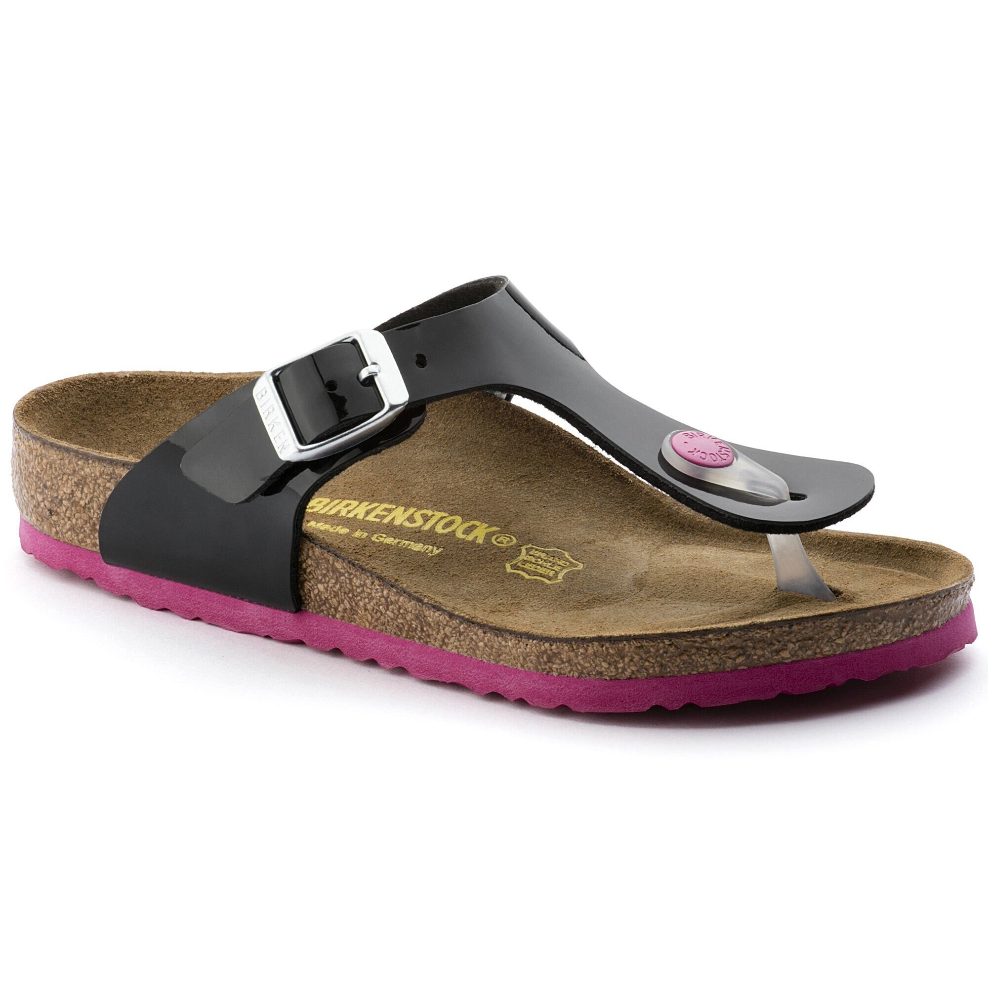 birkenstock gizeh black patent leather