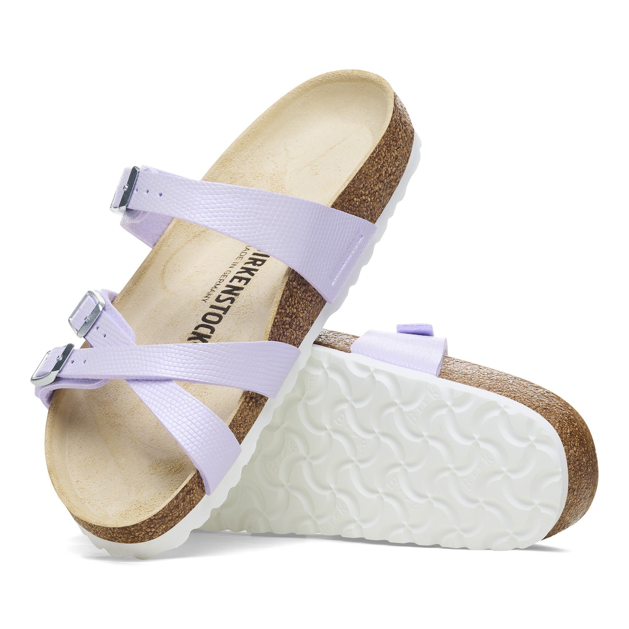 Franca Birko-Flor Embossed Shiny Lizard Purple Fog | BIRKENSTOCK