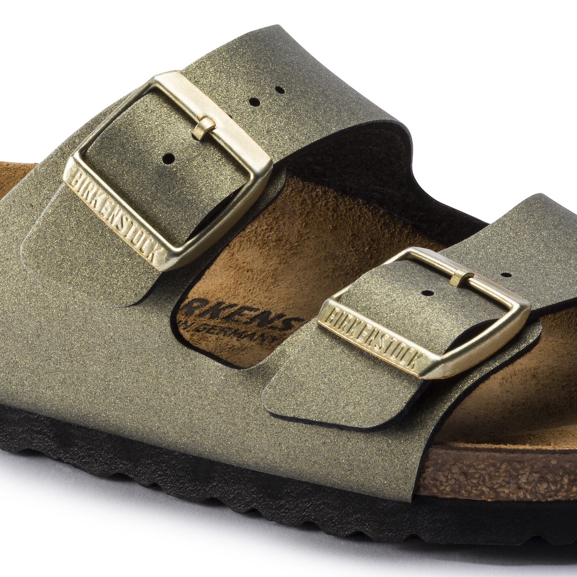 birkenstock icy metallic stone gold