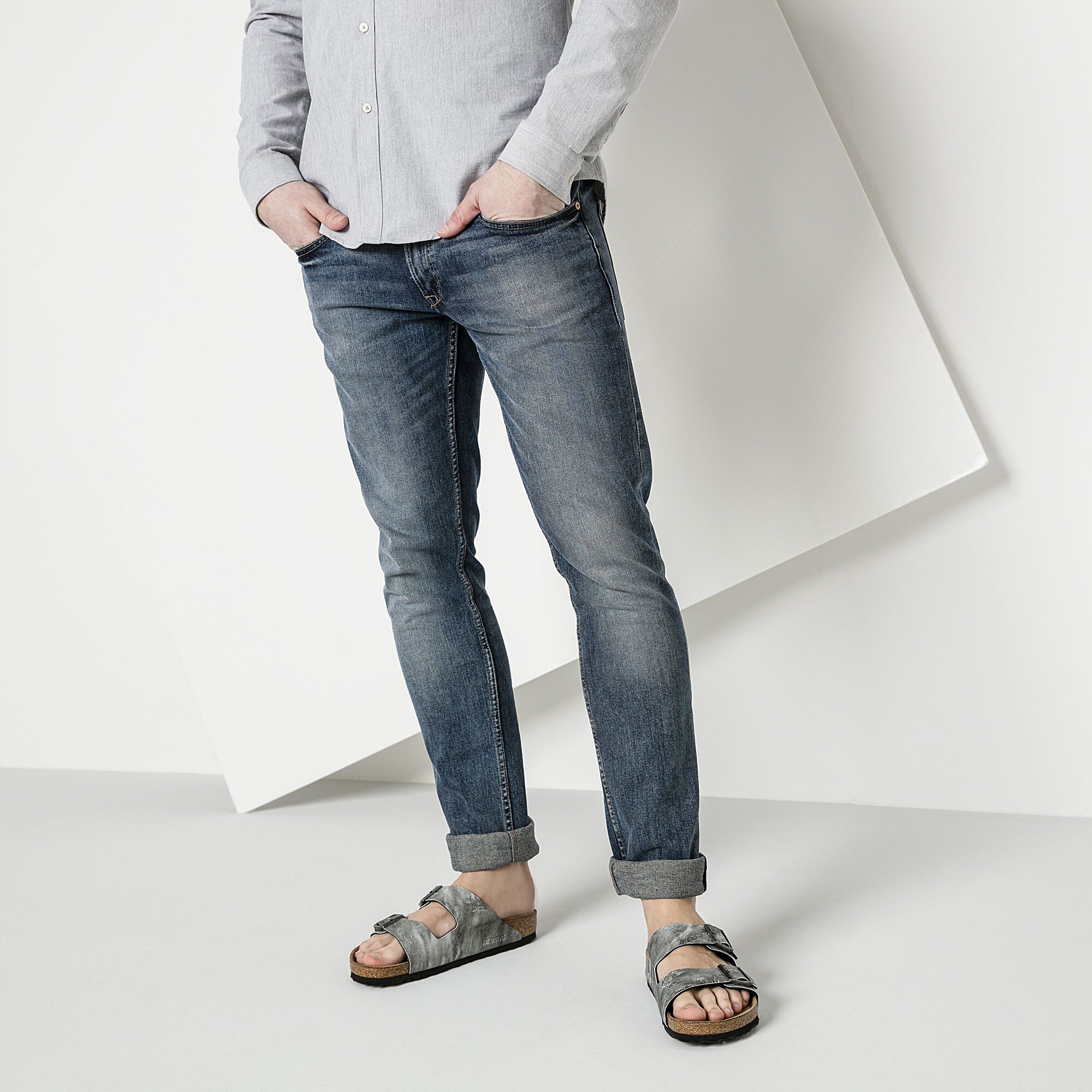 grey washed out jeans