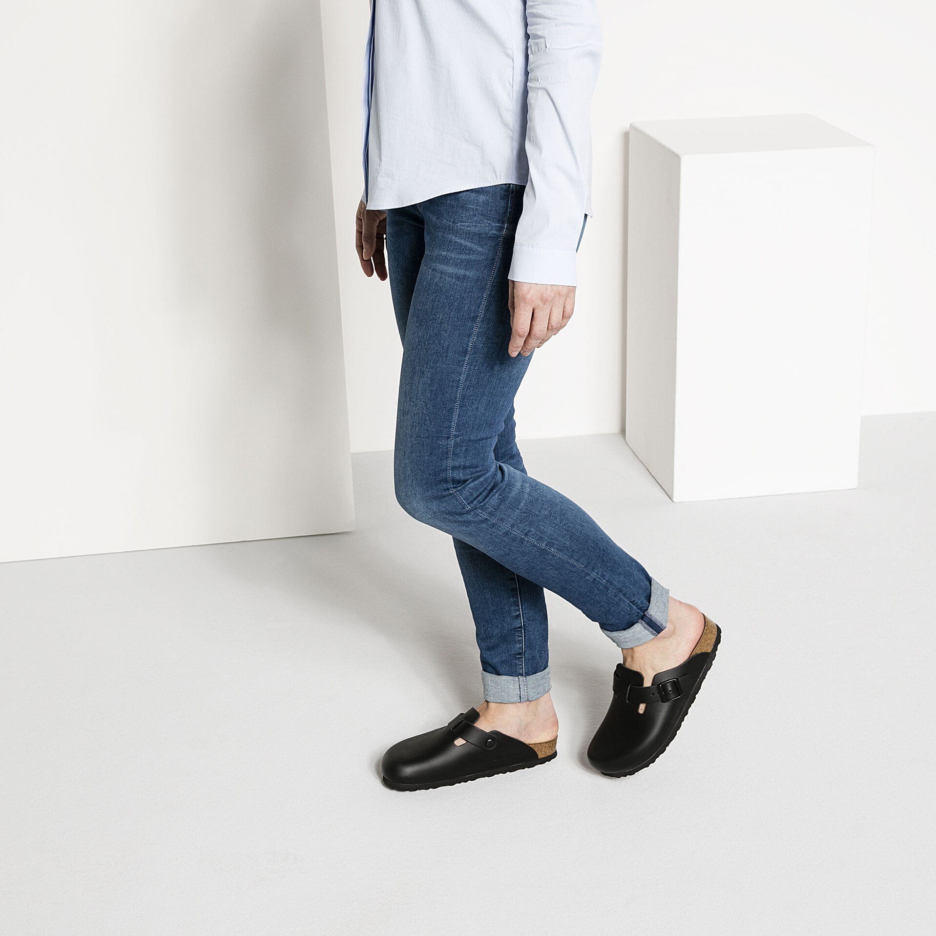 birkenstock boston leather black