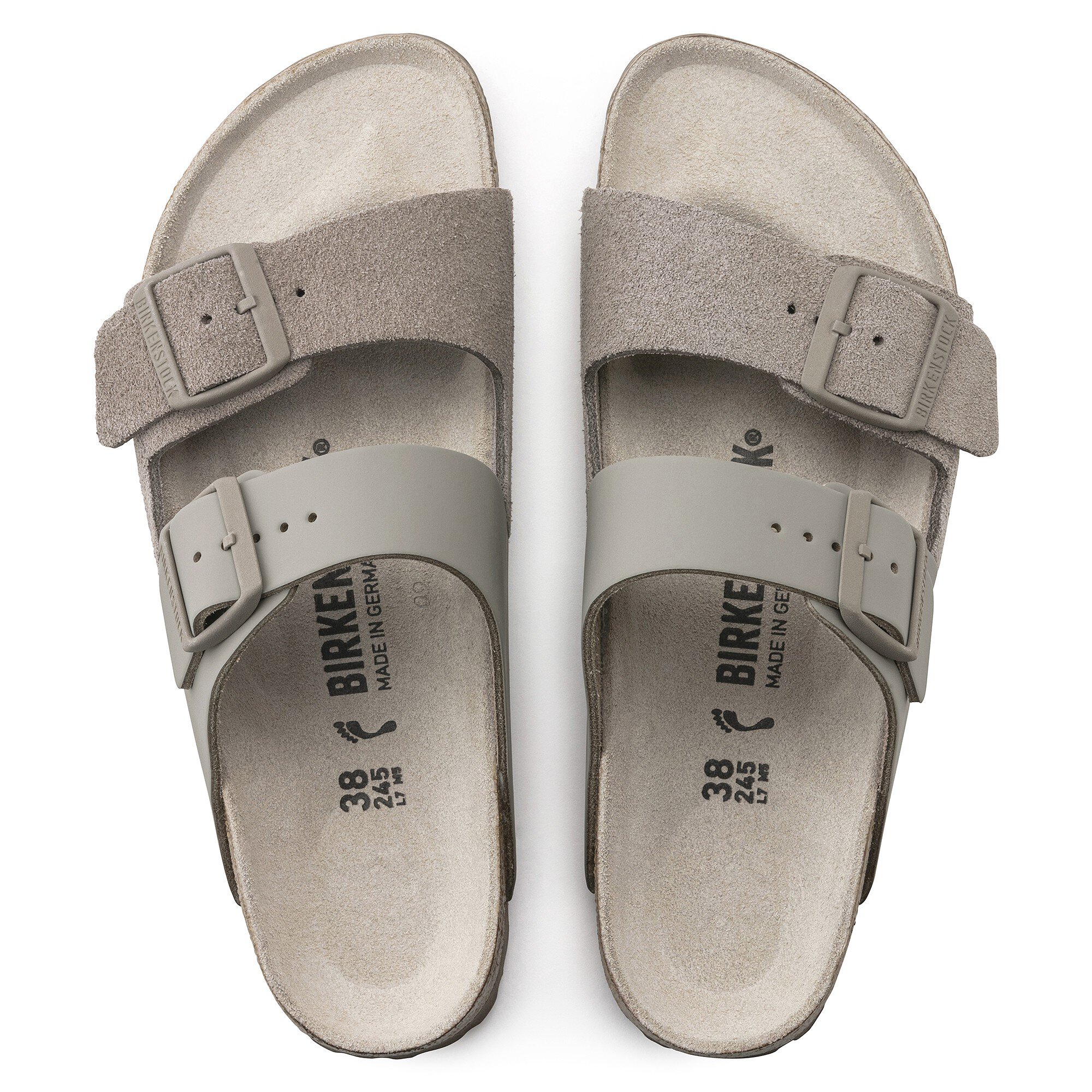 Arizona Split Natural Leather/Suede Gray BIRKENSTOCK